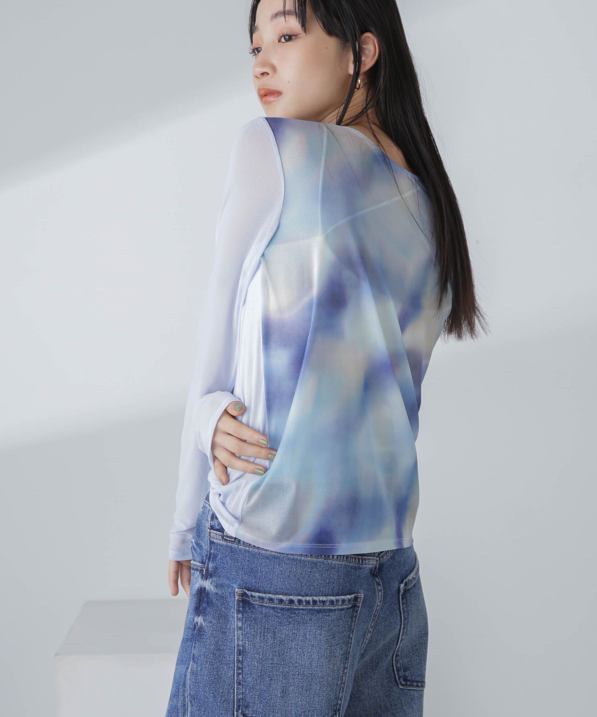 nano･universe「ストレッチチュール 前後2wayシアートップス」|シャツ・ブラウス|