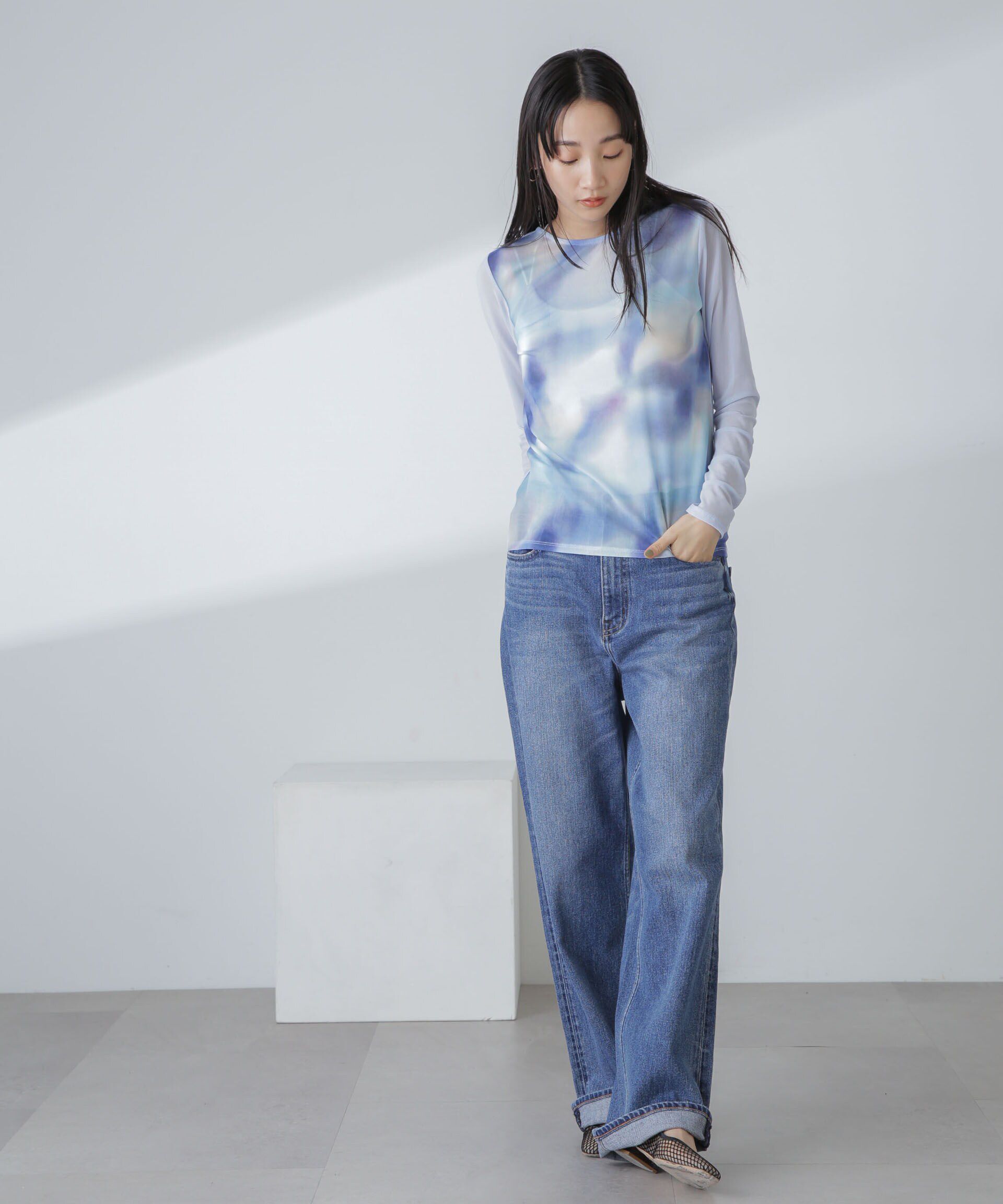 nano･universe「ストレッチチュール 前後2wayシアートップス」|シャツ・ブラウス|