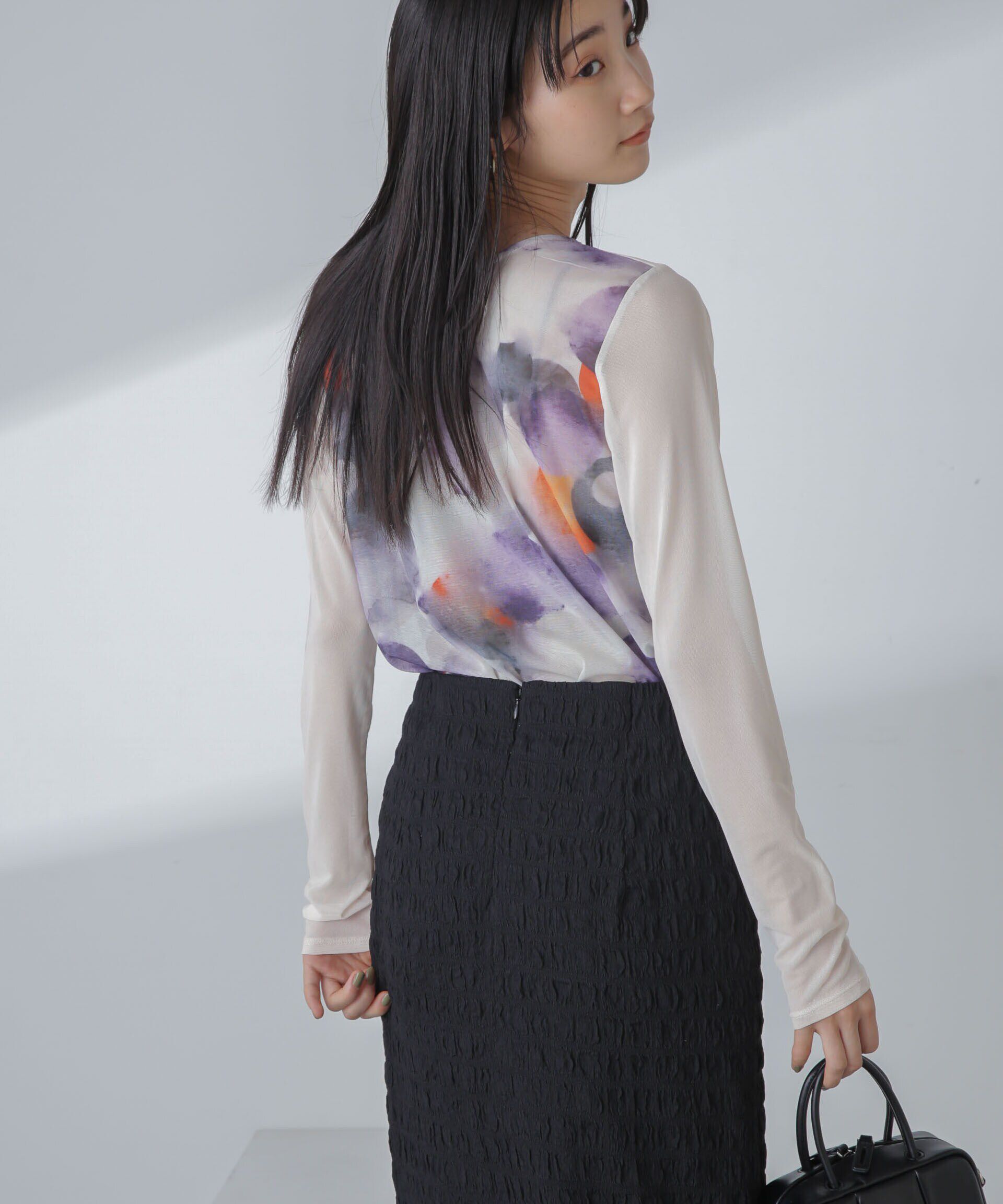 nano･universe「ストレッチチュール 前後2wayシアートップス」|シャツ・ブラウス|