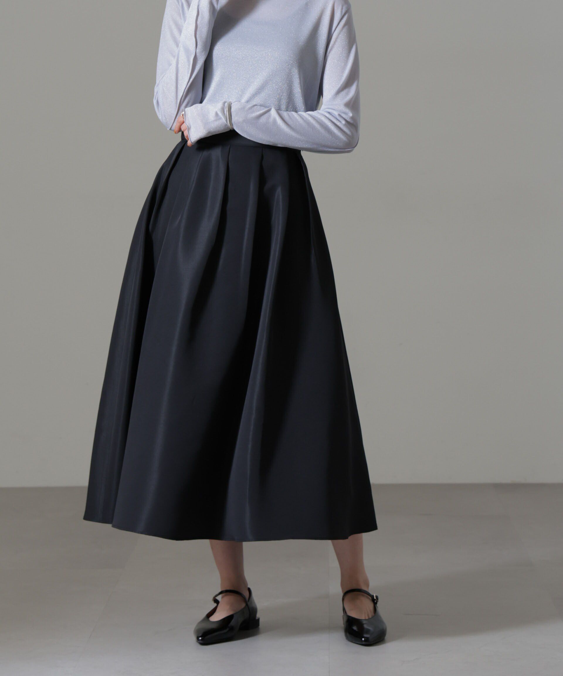 nano･universe「ランダムタックフレアスカート」|スカート|