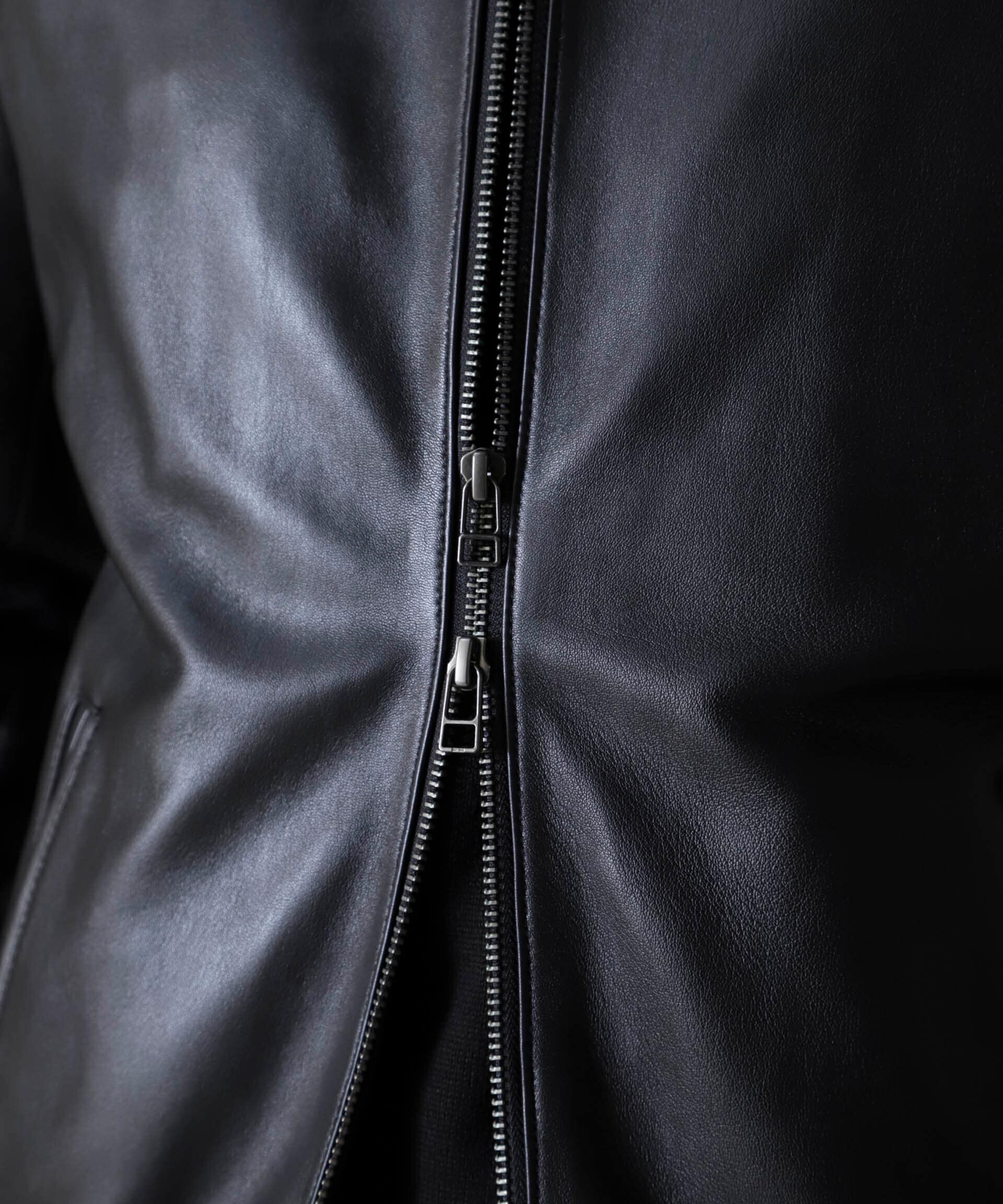 nano･universe「バンドカラーレザーシングルライダースジャケット」|ライダースジャケット|