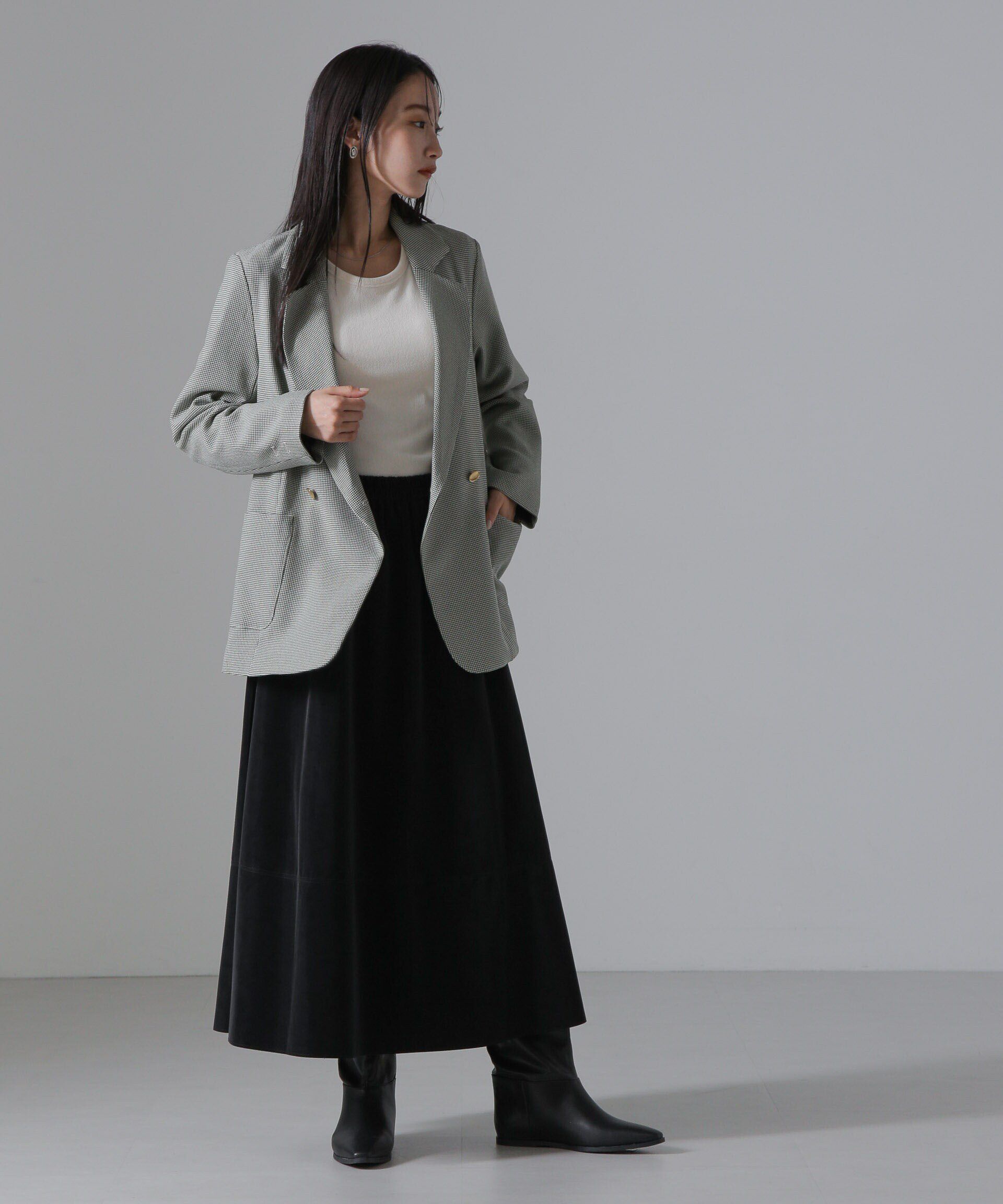 nano･universe「ピーチフェイクレザーボリュームスカート(セットアップ可)」|スカート|