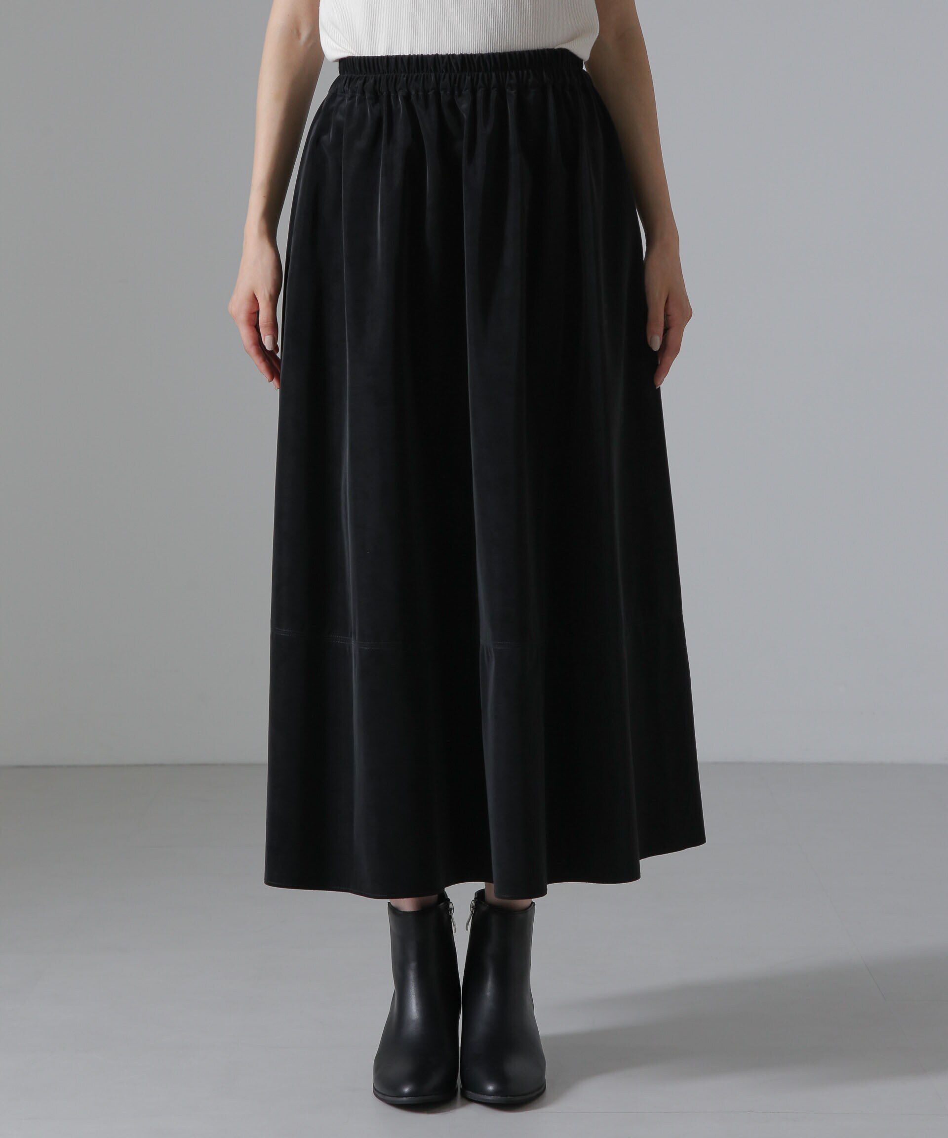 nano･universe「ピーチフェイクレザーボリュームスカート(セットアップ可)」|スカート|