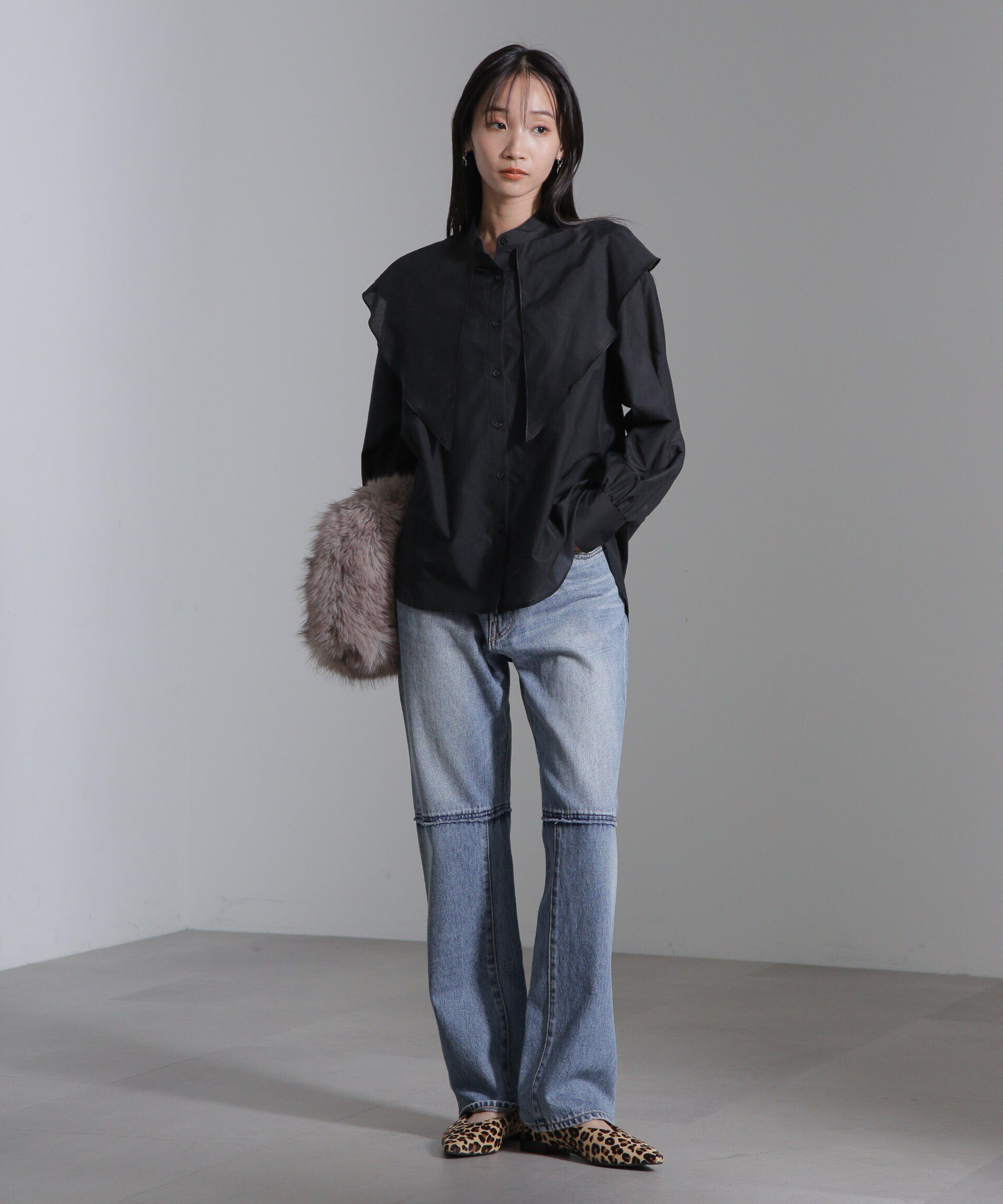 nano･universe「シルク混ビックカラーシャツ」|シャツ・ブラウス|