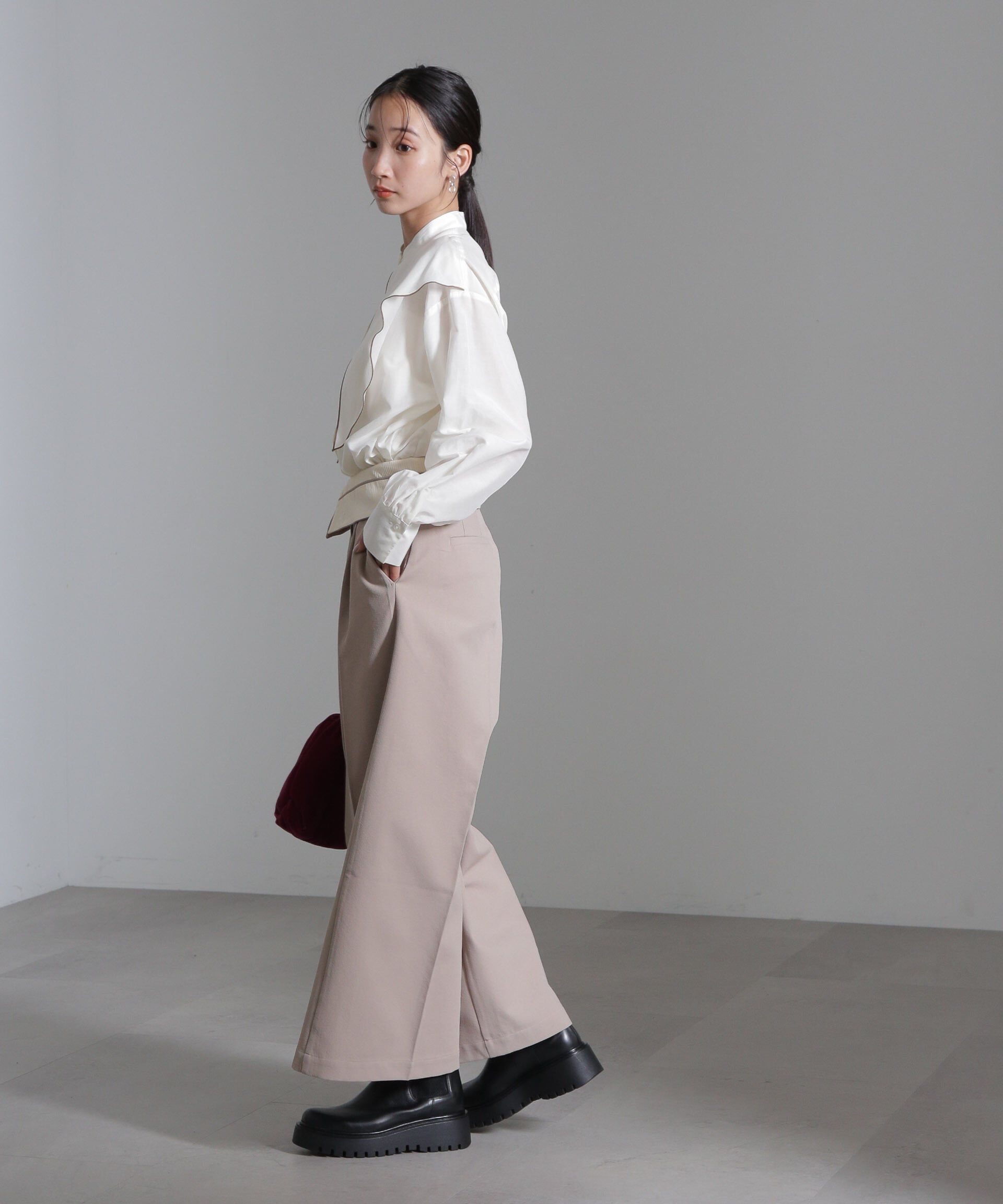 nano･universe「シルク混ビックカラーシャツ」|シャツ・ブラウス|