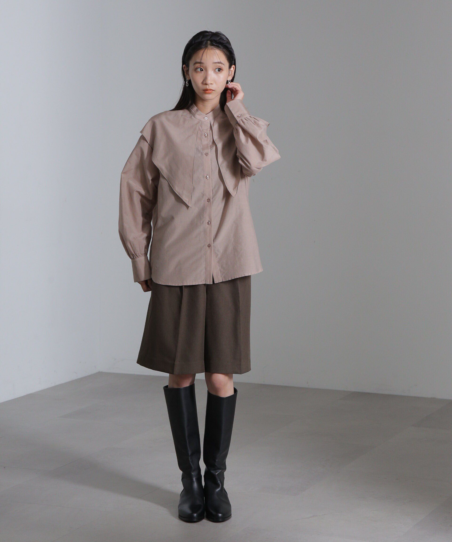 nano･universe「シルク混ビックカラーシャツ」|シャツ・ブラウス|