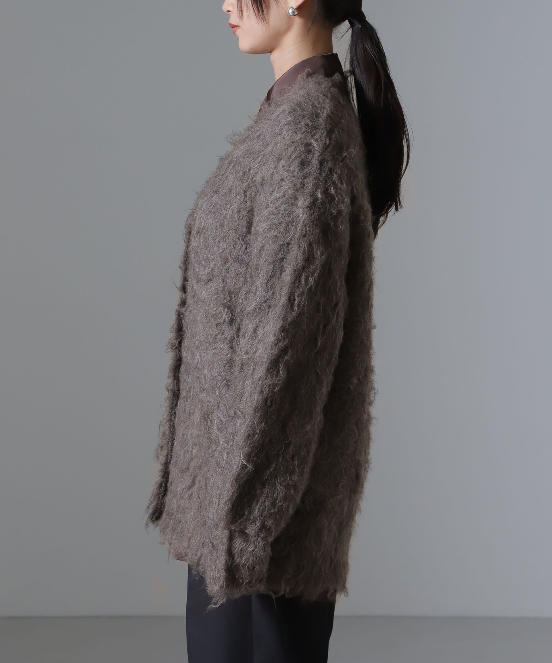 nano･universe「ロングシャギーニットカーディガン」|ニット・セーター|