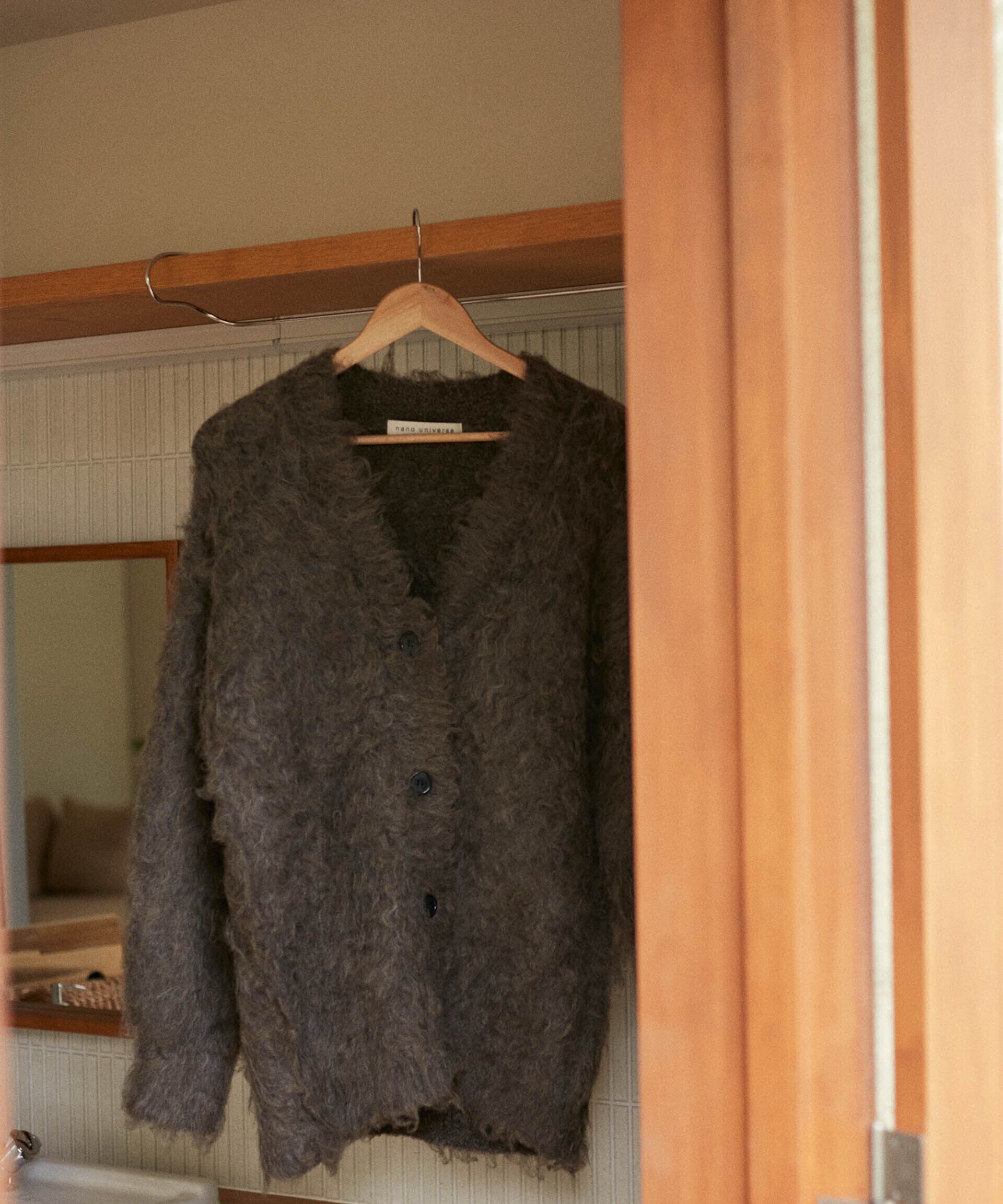 nano･universe「ロングシャギーニットカーディガン」|ニット・セーター|