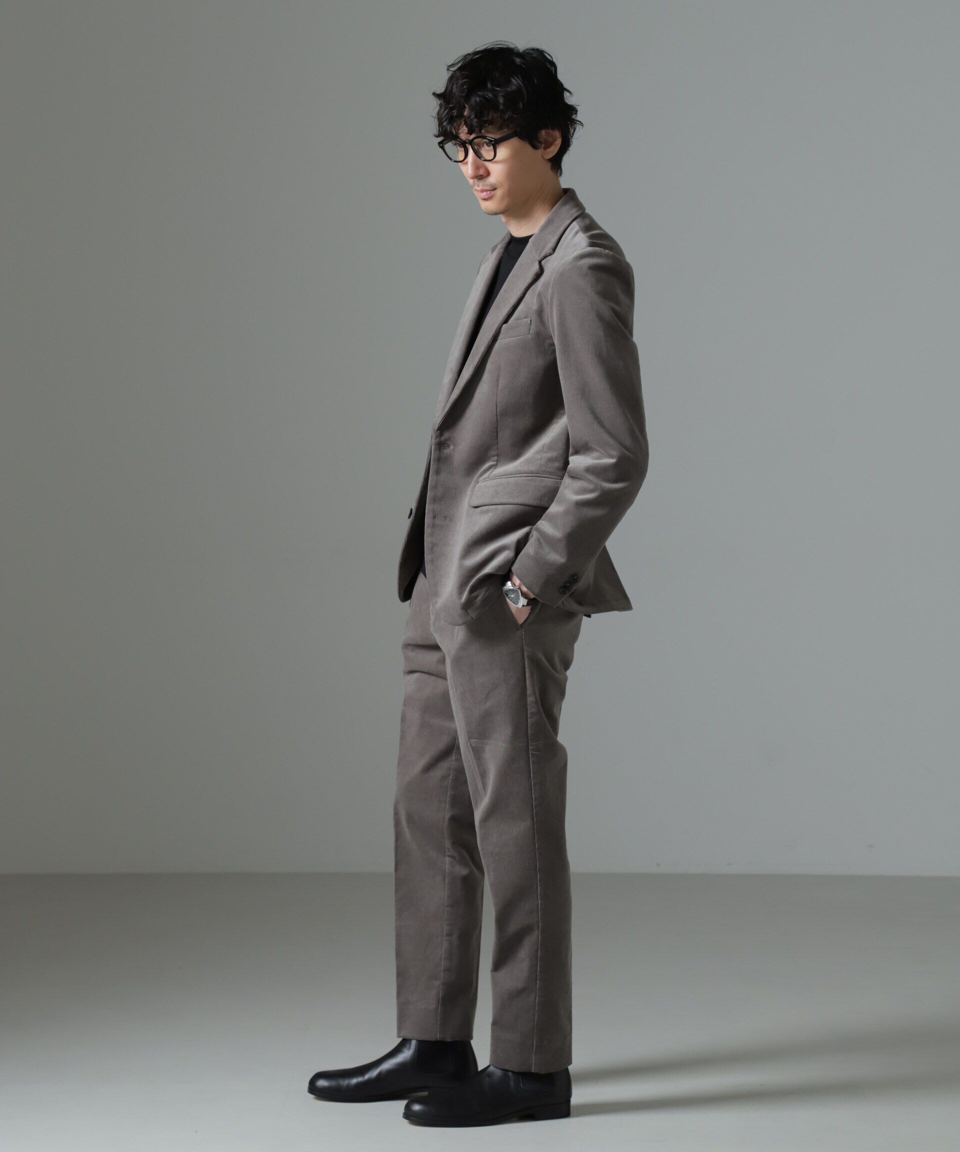 nano･universe「｢Damerino｣コットンコーデュロイストレッチセットアップ」|スーツ|グレーベージ 2