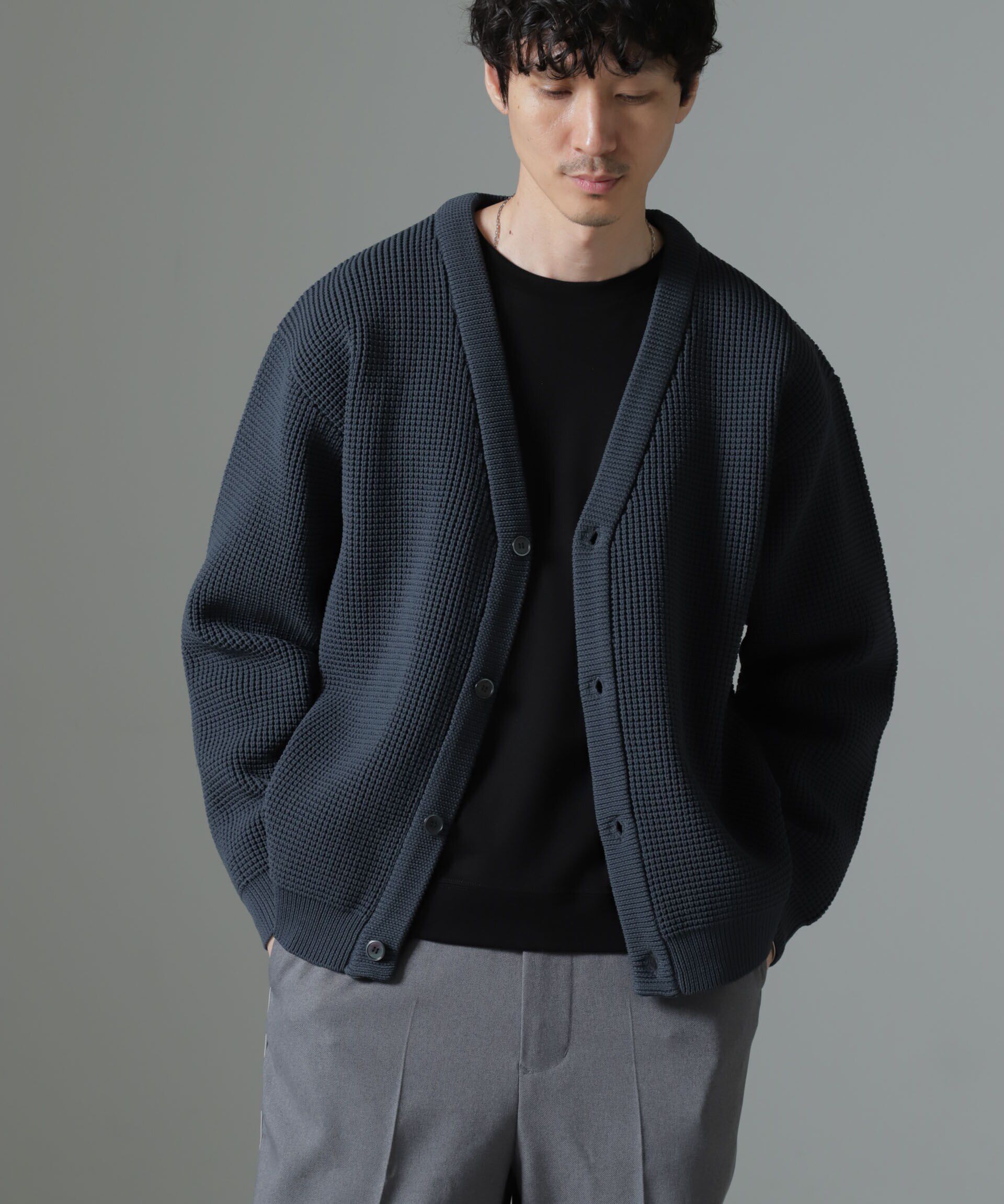 nano･universe「スポンディッシュ カーディガン」|ニット・セーター|ブルーグレー5