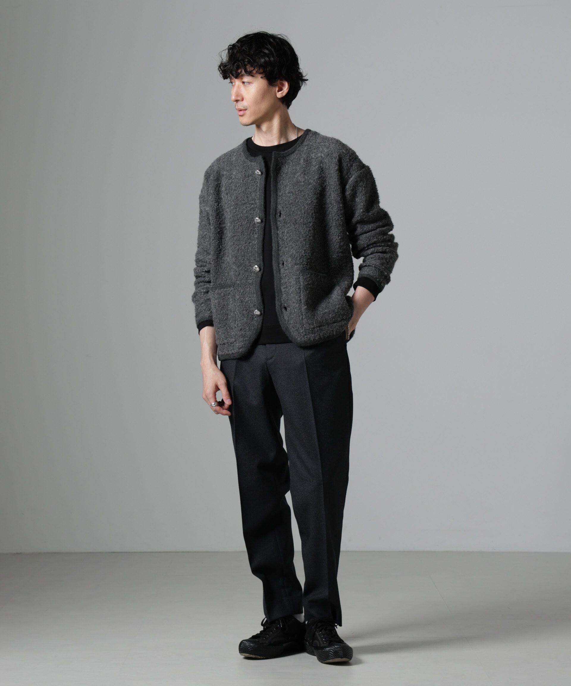 nano･universe「チロリアンニットジャケット」|ブルゾン・スタジャン|