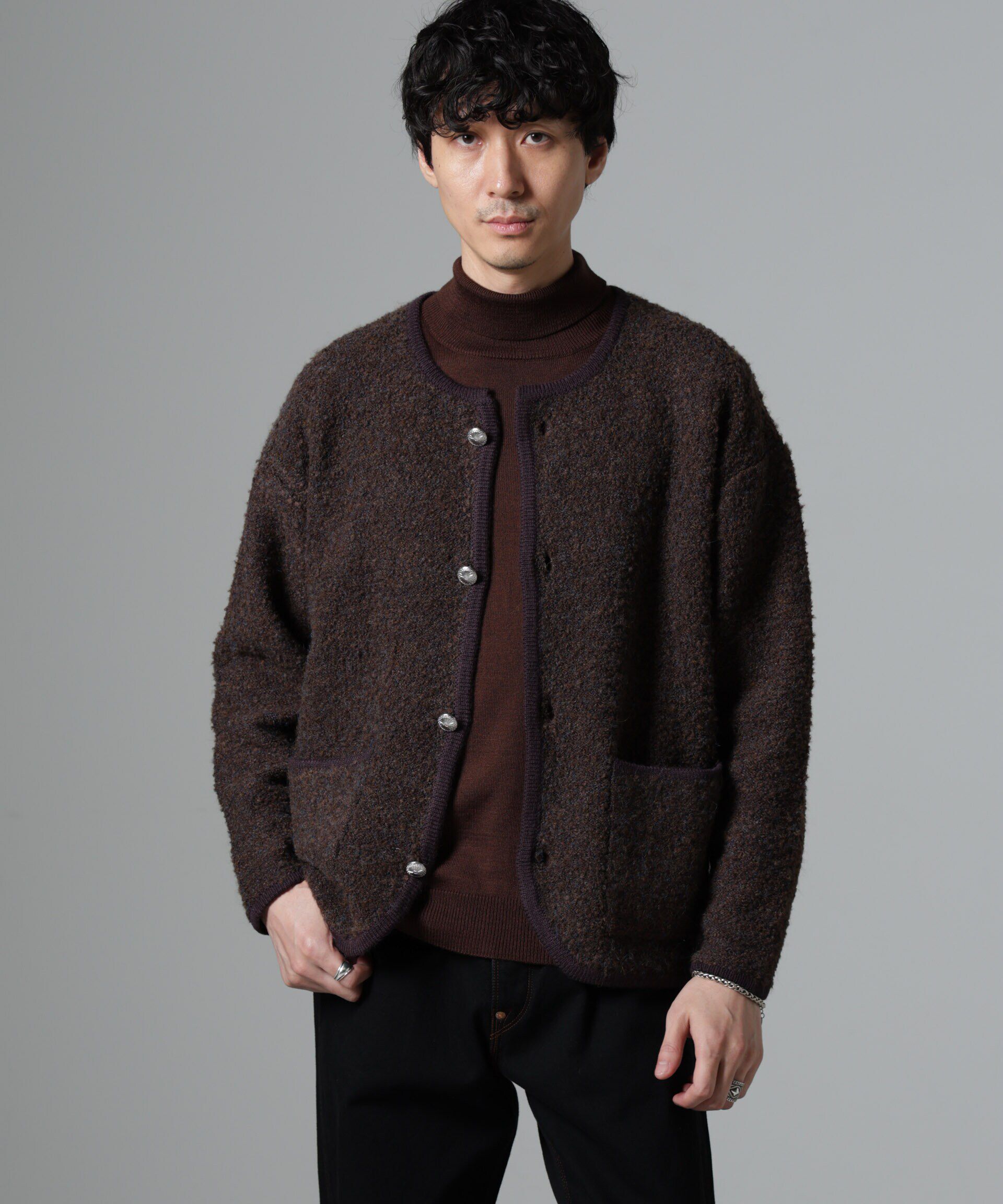 nano･universe「チロリアンニットジャケット」|ブルゾン・スタジャン|ブラウン