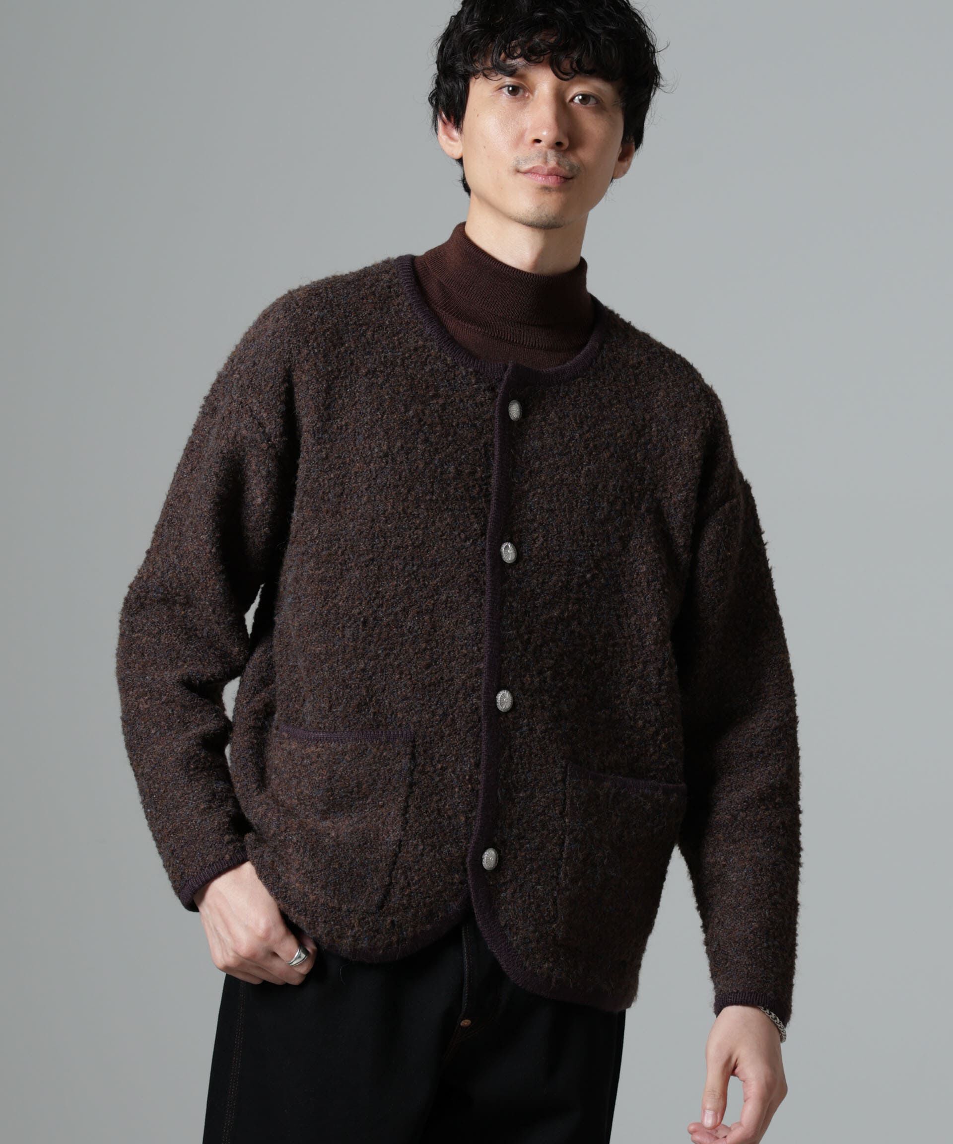 nano･universe「チロリアンニットジャケット」|ブルゾン・スタジャン|