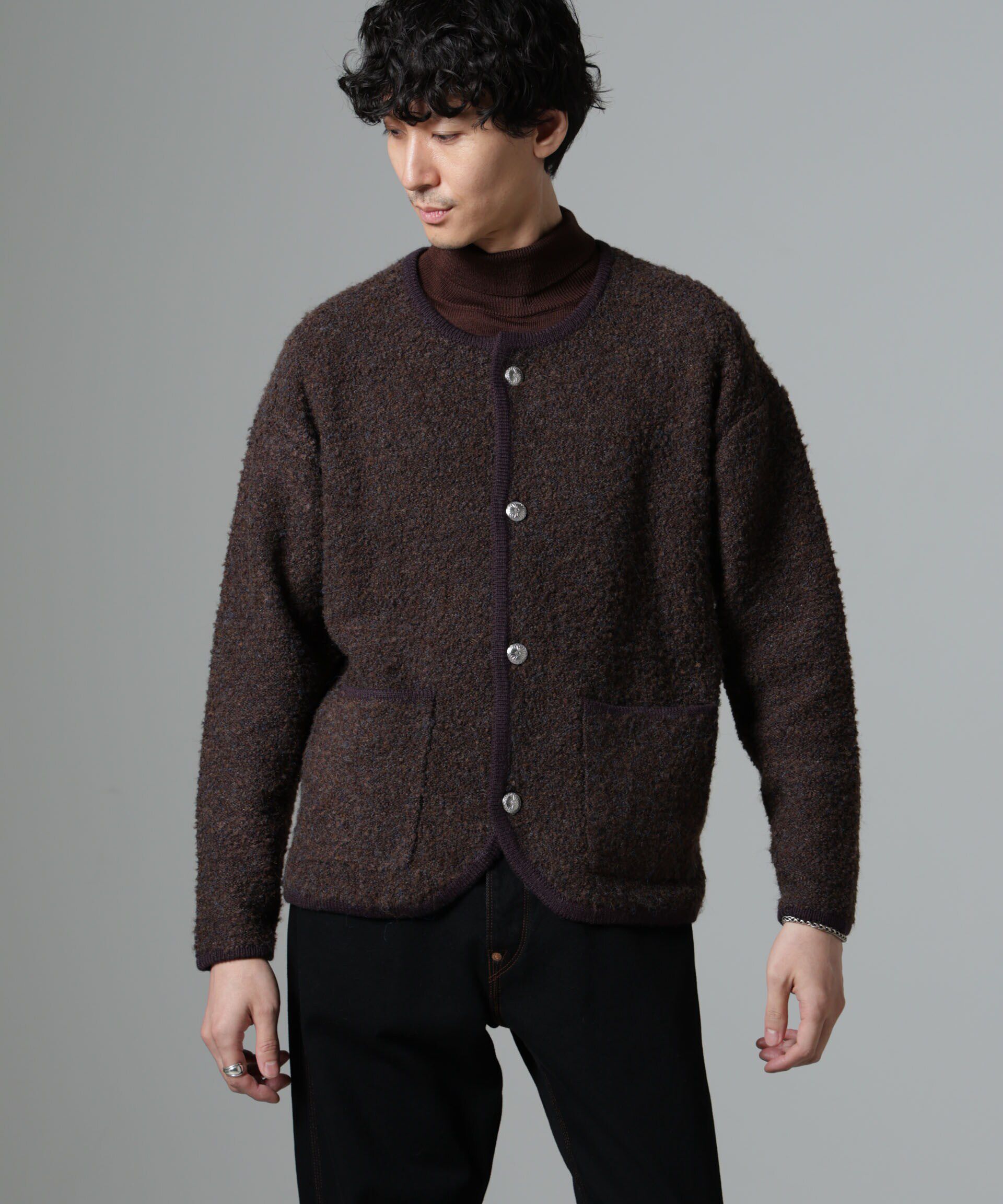 nano･universe「チロリアンニットジャケット」|ブルゾン・スタジャン|