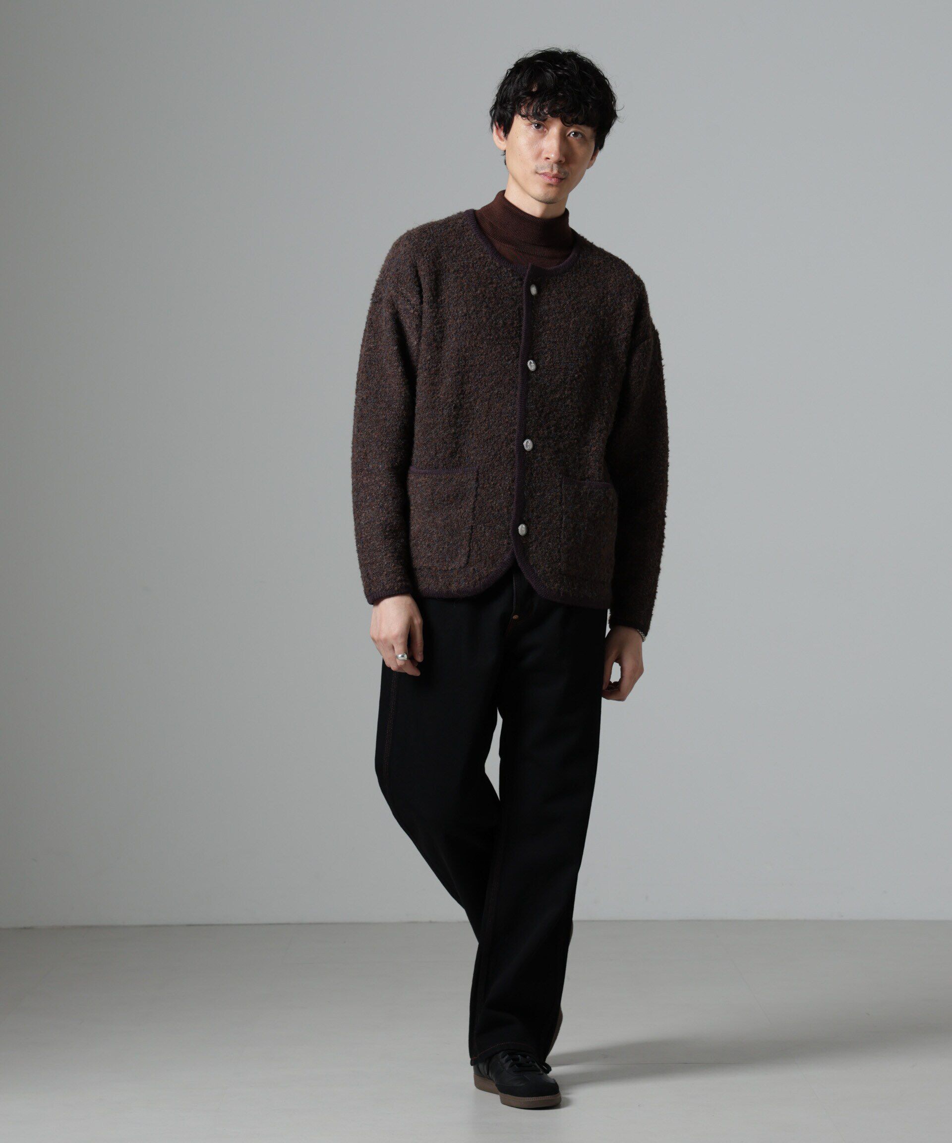 nano･universe「チロリアンニットジャケット」|ブルゾン・スタジャン|