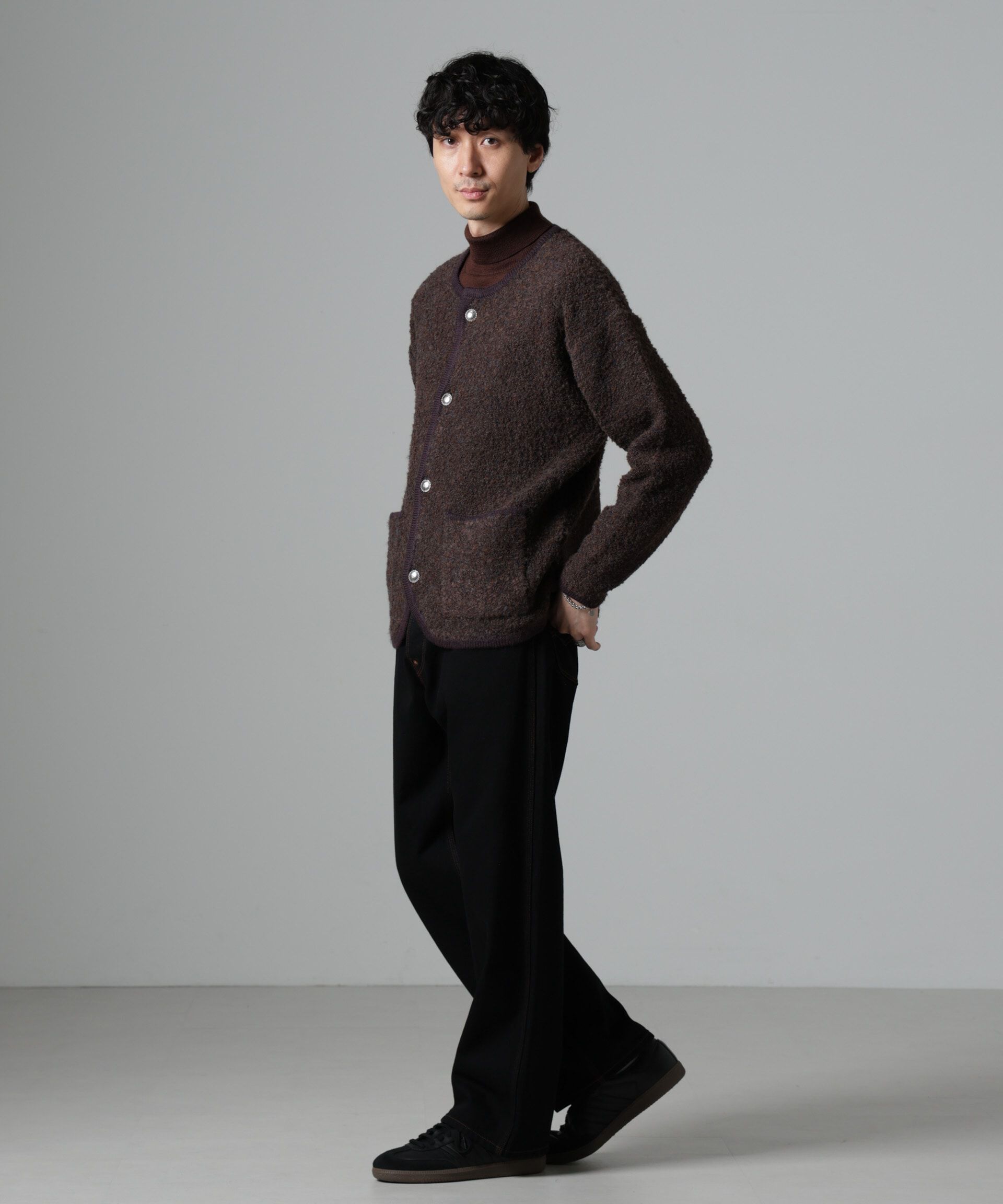 nano･universe「チロリアンニットジャケット」|ブルゾン・スタジャン|