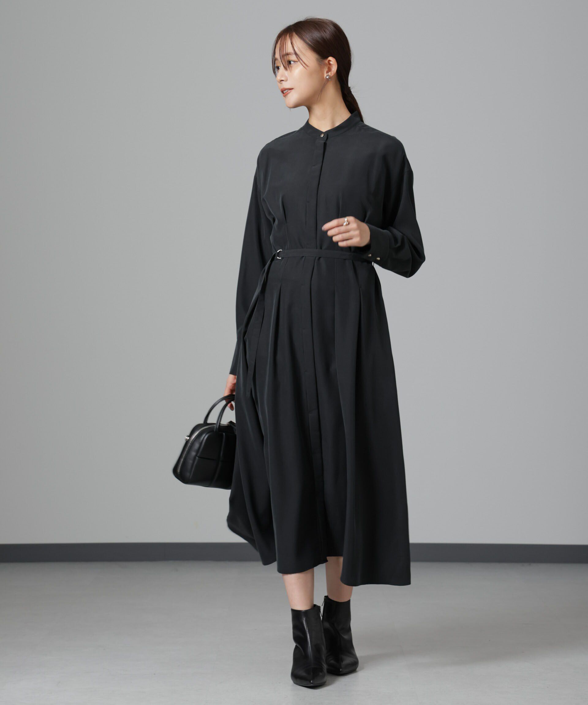 nano･universe「モダールピーチベルト付きワンピース」|ワンピース|ブラック