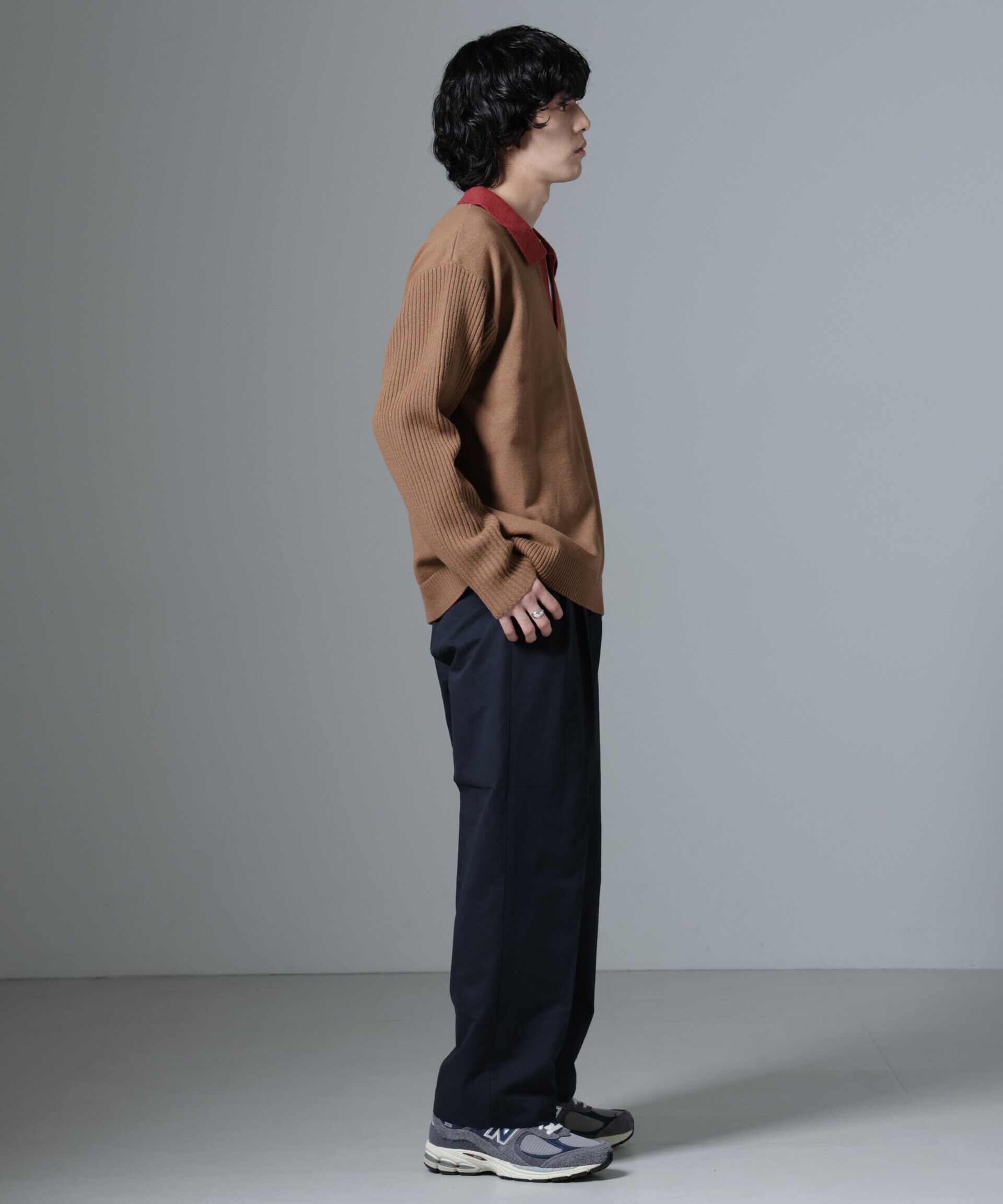 nano･universe「WEB限定/バイカラースキッパーニット」|ニット・セーター|