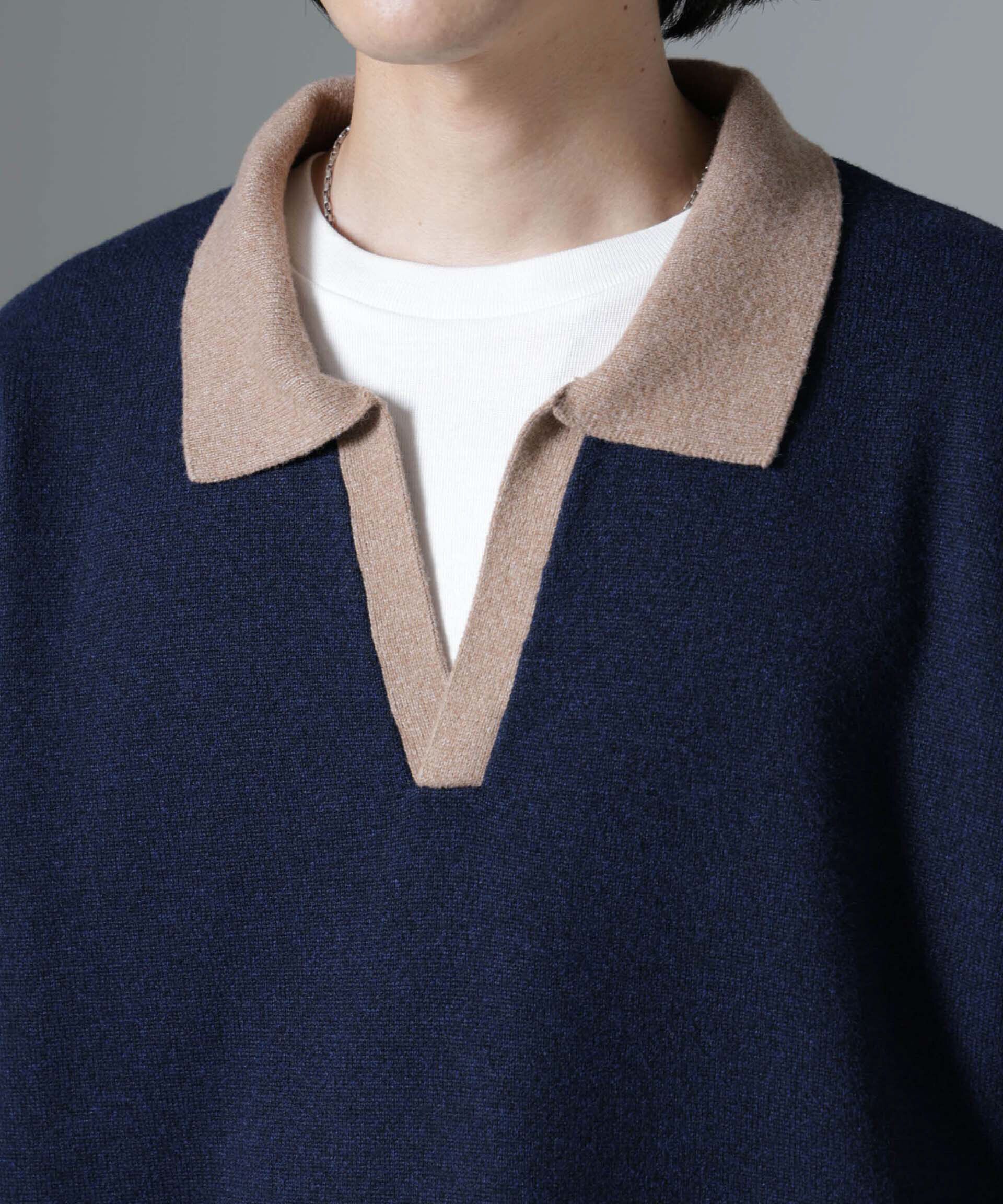 nano･universe「WEB限定/バイカラースキッパーニット」|ニット・セーター|