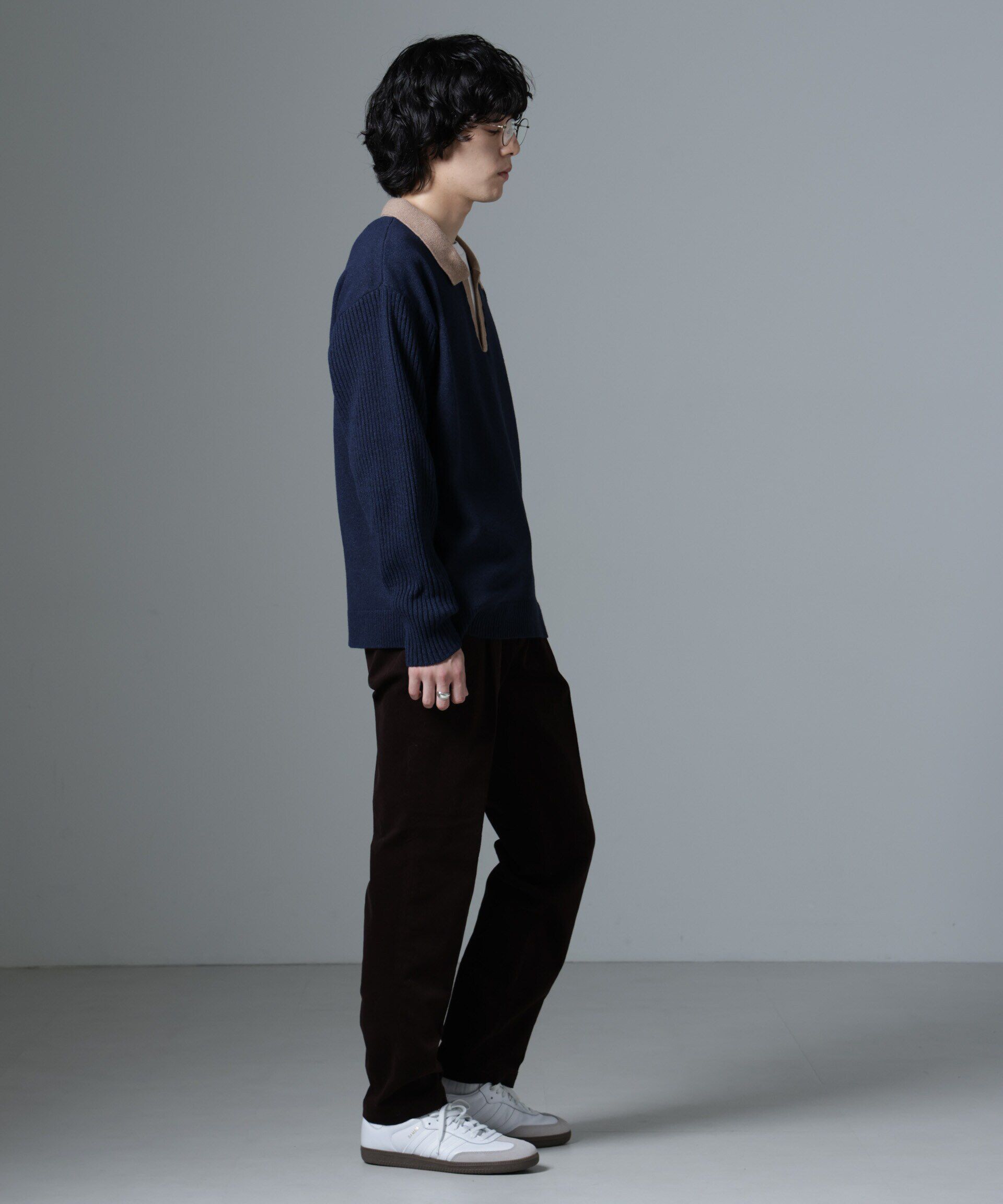 nano･universe「WEB限定/バイカラースキッパーニット」|ニット・セーター|