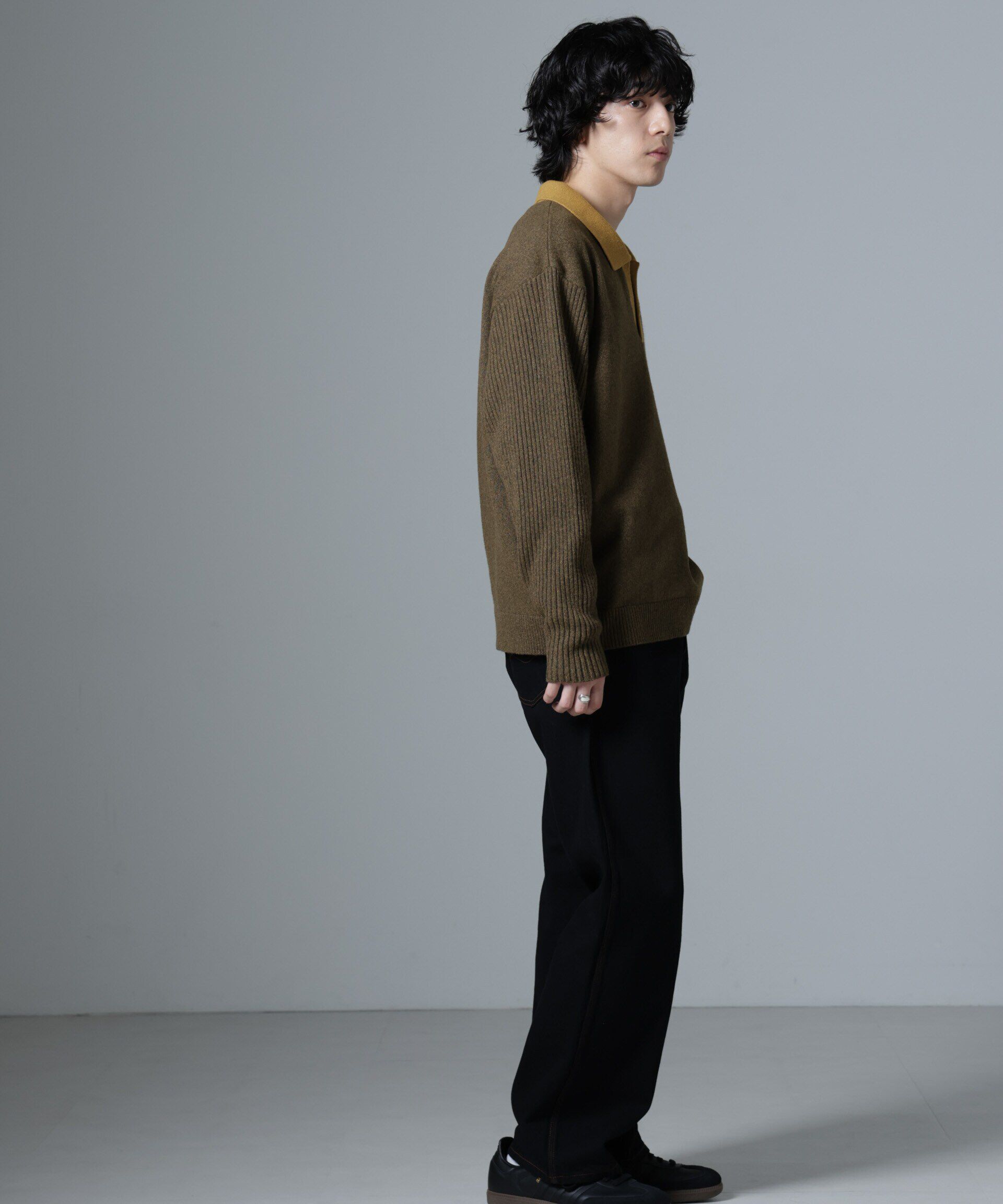 nano･universe「WEB限定/バイカラースキッパーニット」|ニット・セーター|