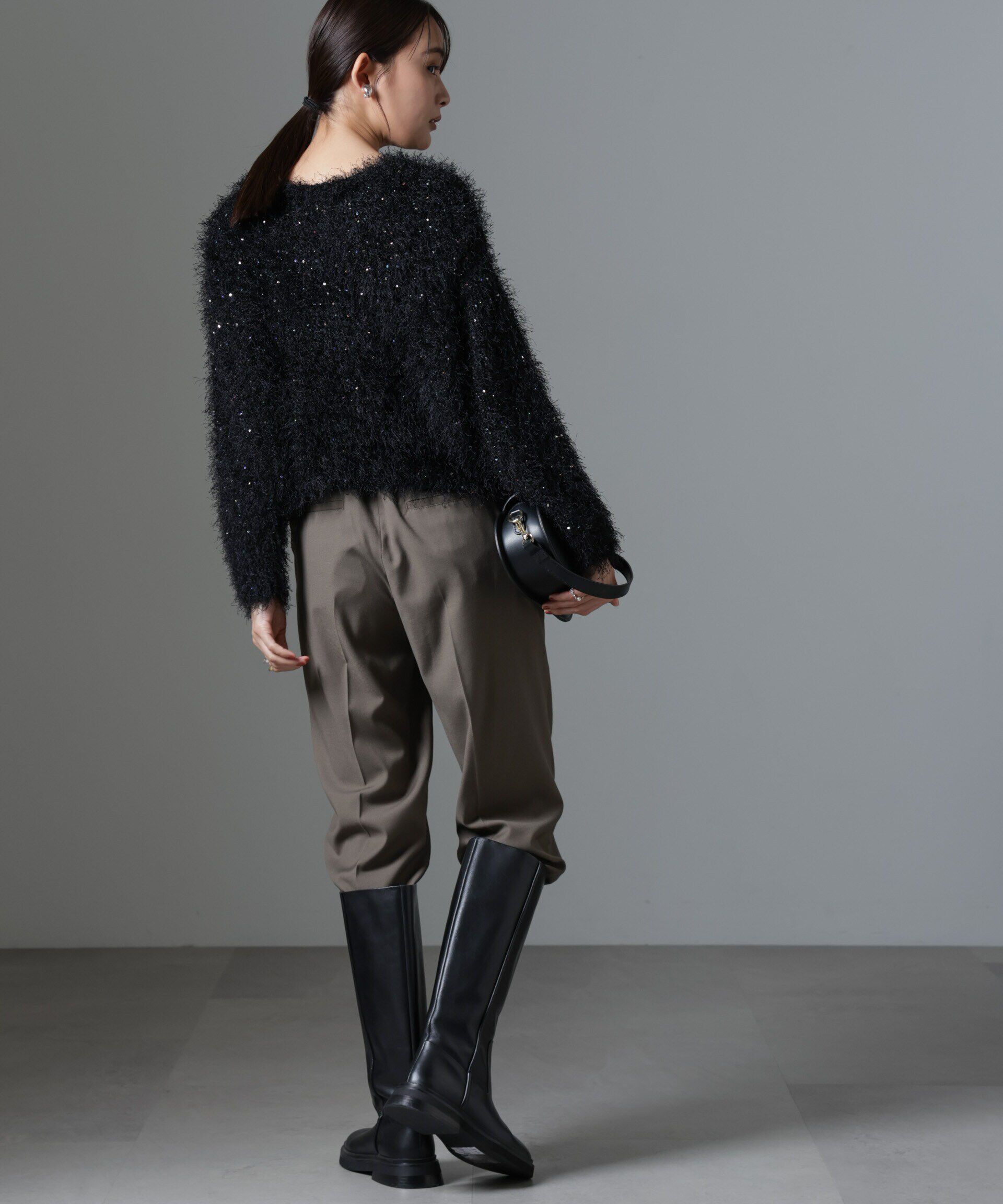 nano･universe「スパンコールフェザーニットプルオーバー」|ニット・セーター|