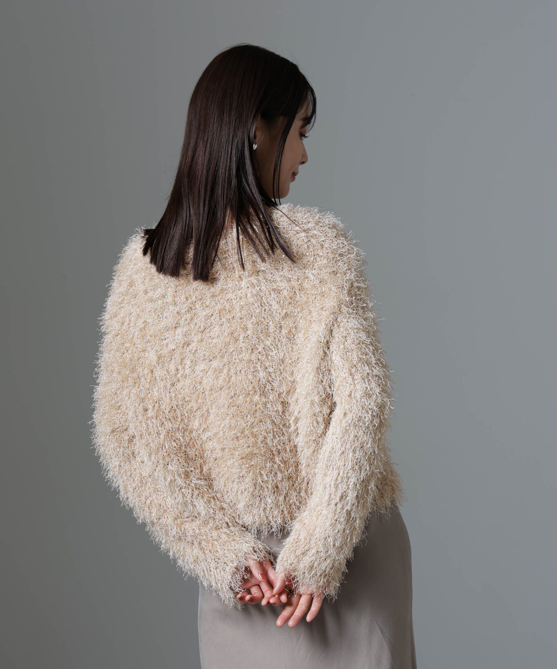 nano･universe「スパンコールフェザーニットプルオーバー」|ニット・セーター|