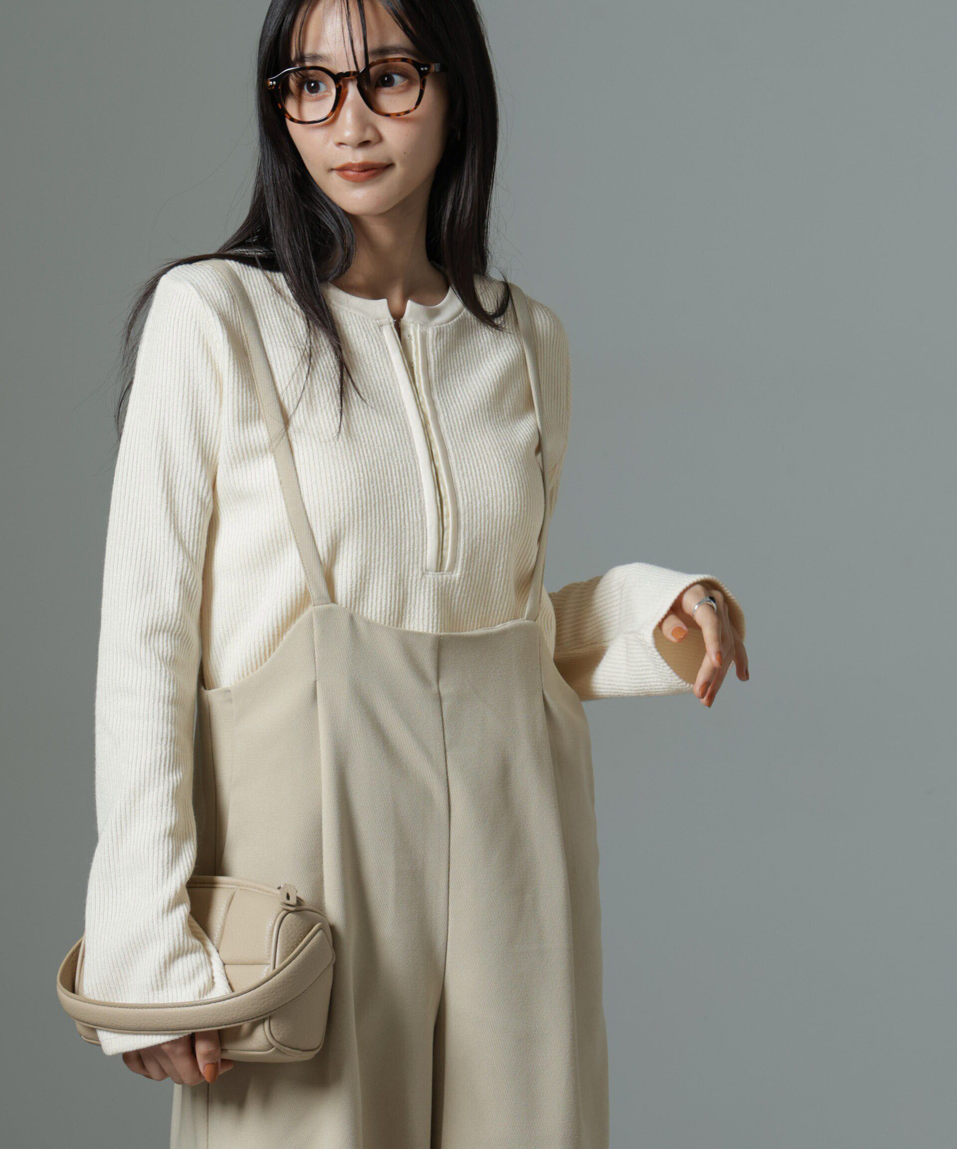 nano･universe「ホックヘンリーネックベルスリーブリブトップス」|Tシャツ・カットソー|ライトベージ 1