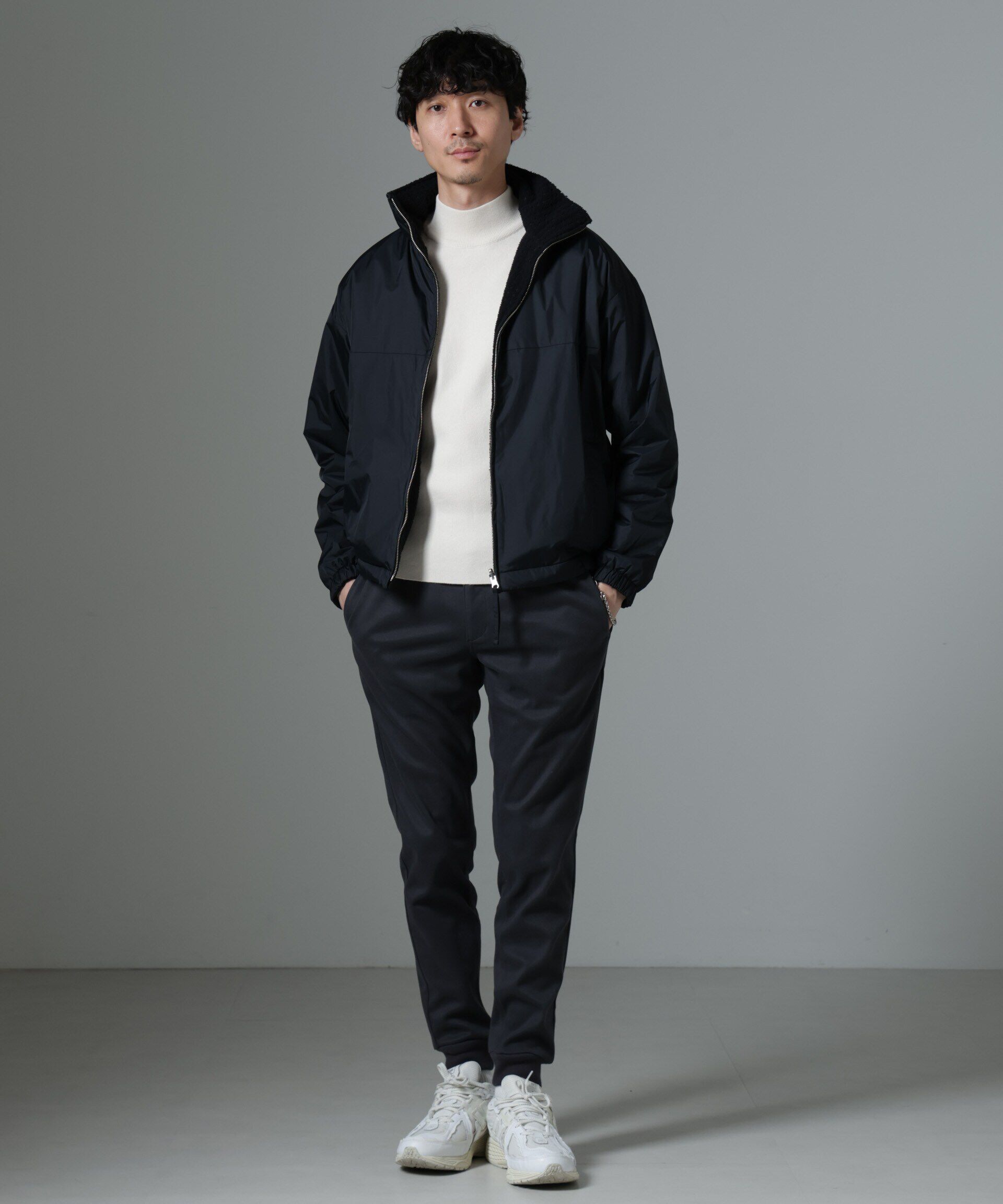 nano･universe「｢MC｣coveross(R)TECH WARM リバーシブル スタンドブルゾン」|ブルゾン・スタジャン|