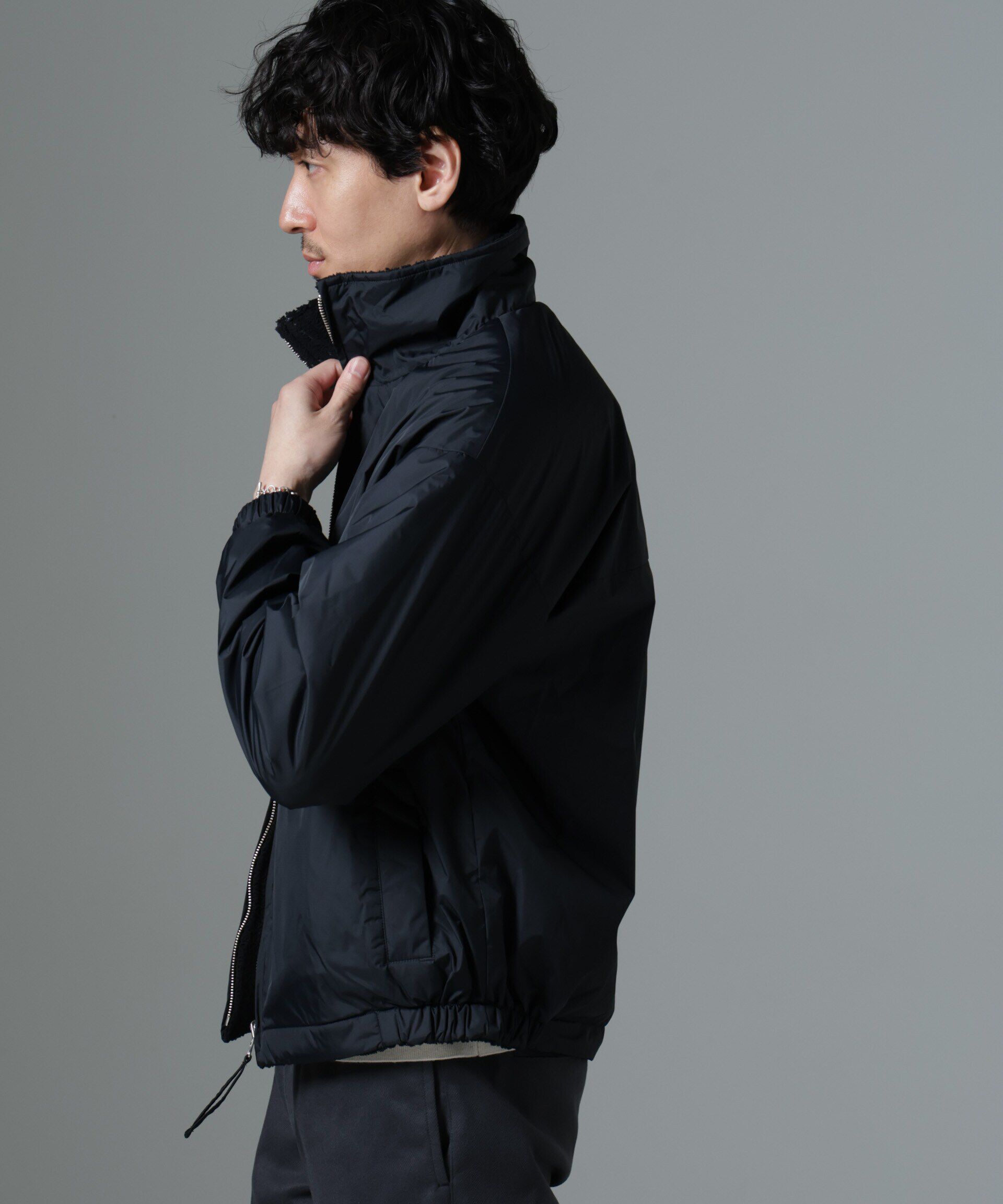 nano･universe「｢MC｣coveross(R)TECH WARM リバーシブル スタンドブルゾン」|ブルゾン・スタジャン|