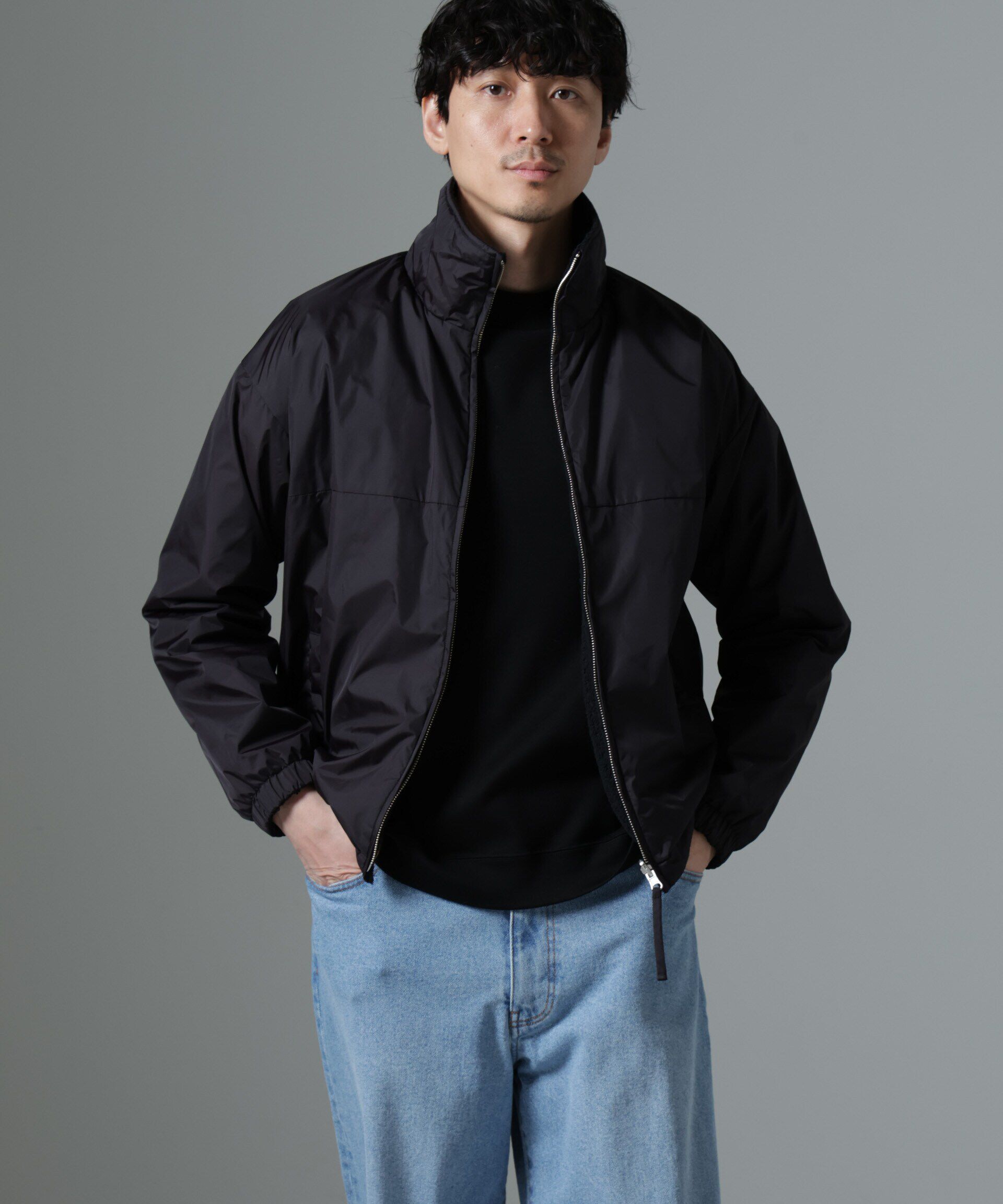 nano･universe「｢MC｣coveross(R)TECH WARM リバーシブル スタンドブルゾン」|ブルゾン・スタジャン|