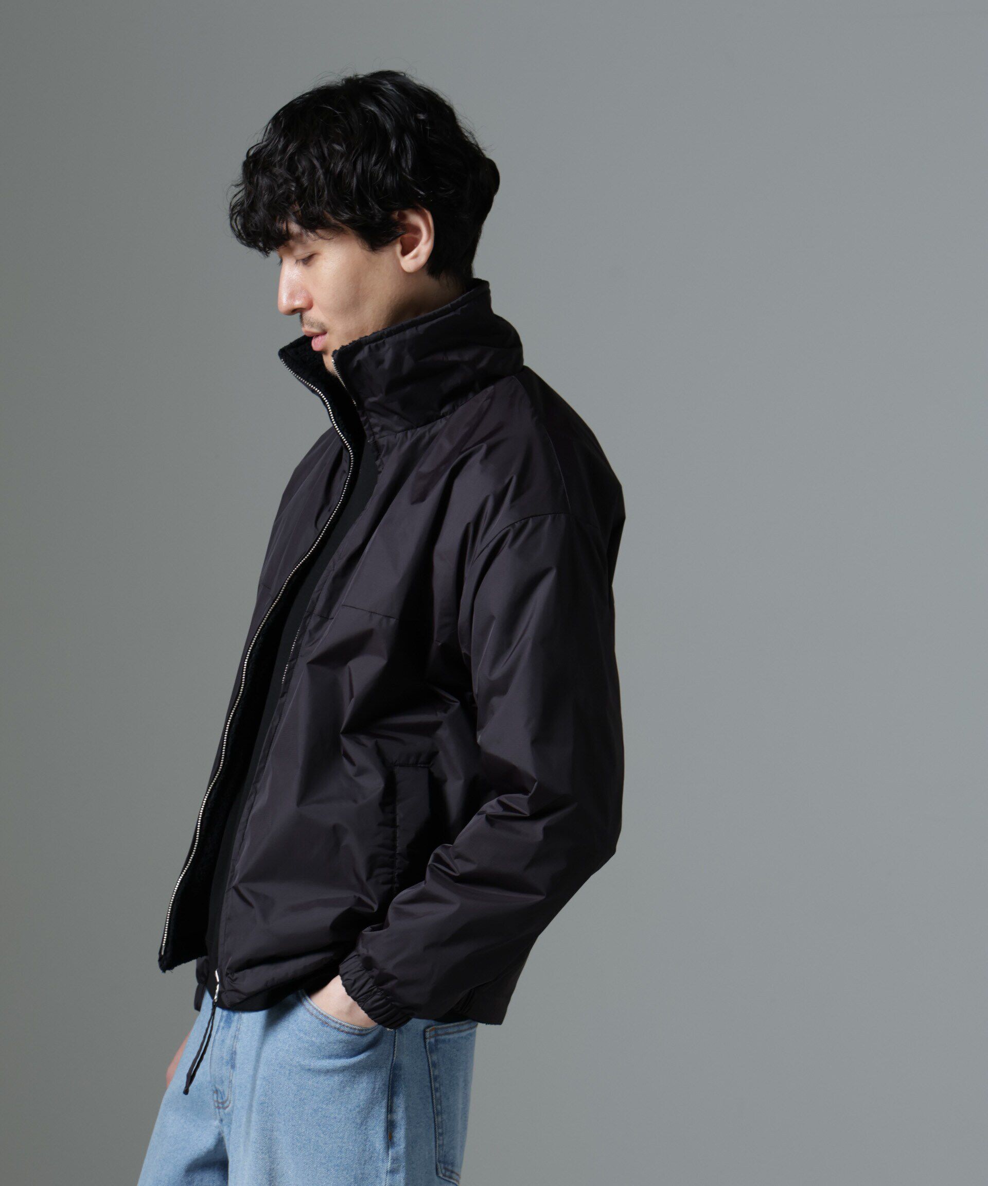 nano･universe「｢MC｣coveross(R)TECH WARM リバーシブル スタンドブルゾン」|ブルゾン・スタジャン|