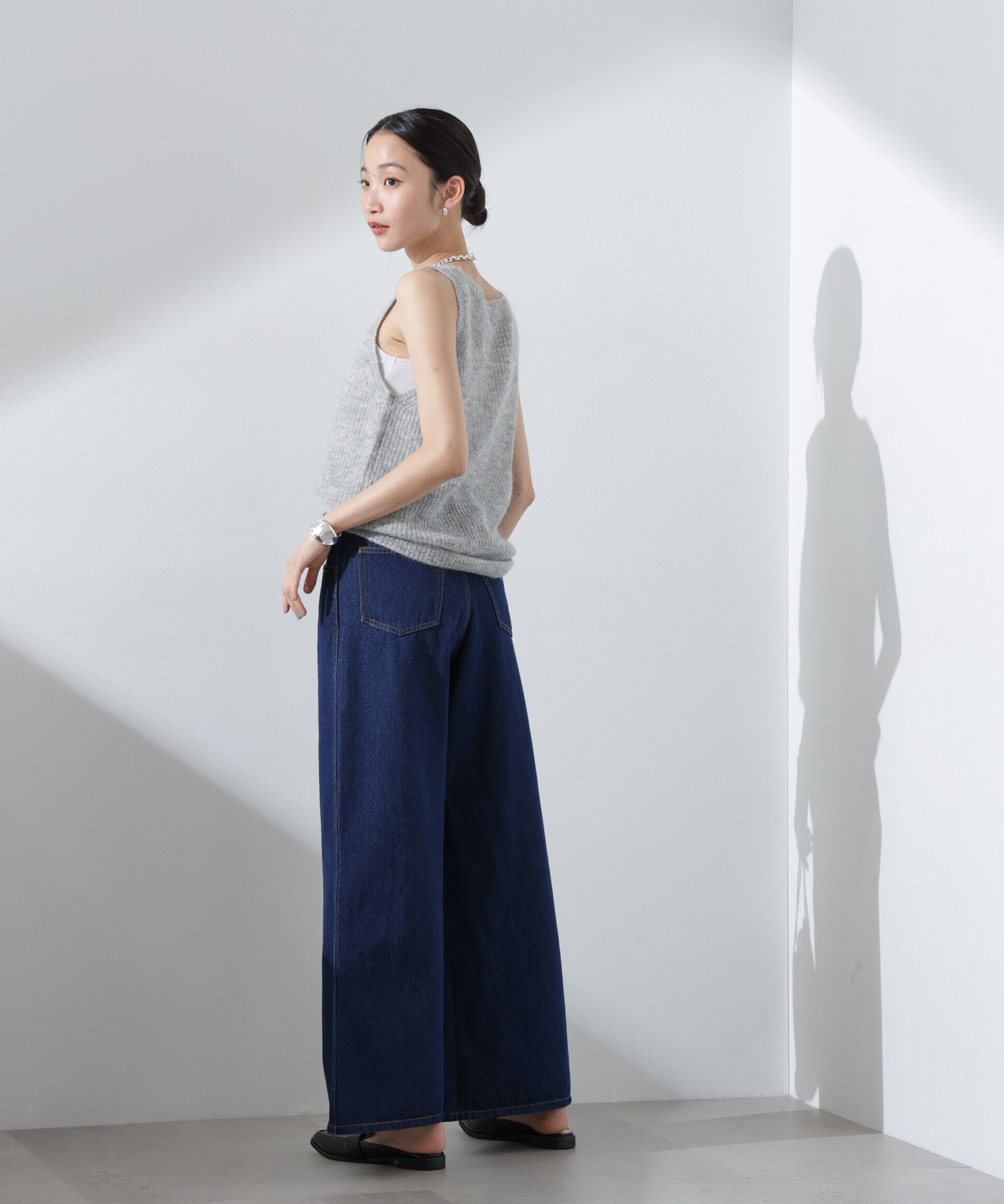 nano･universe「ワイドデニムパンツ（セットアップ可）」|チノ|