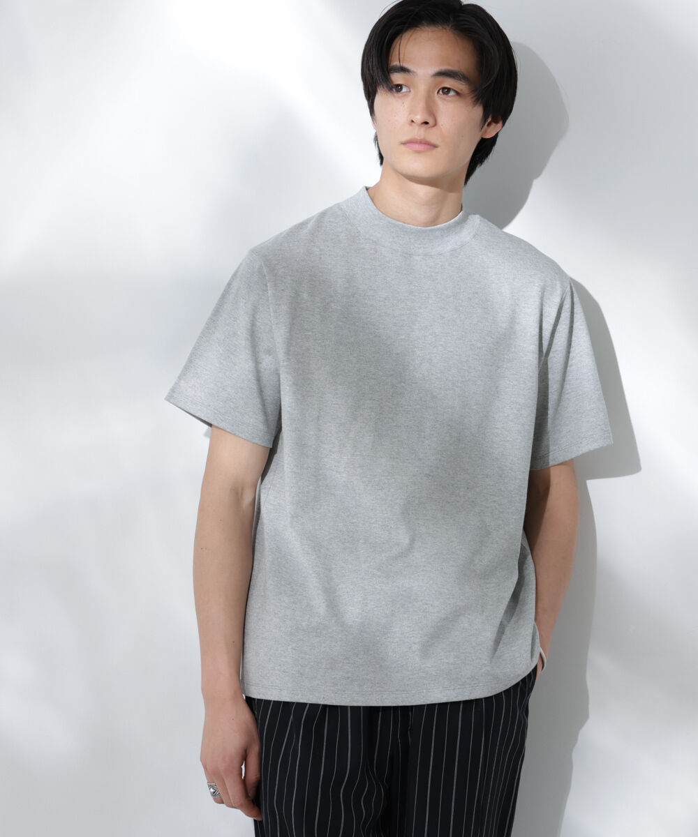 nano･universe「Anti Soaked(R)  汗染み防止 モックネックレギュラーシルエットTシャツ」|Tシャツ・カットソー|トップグレー4