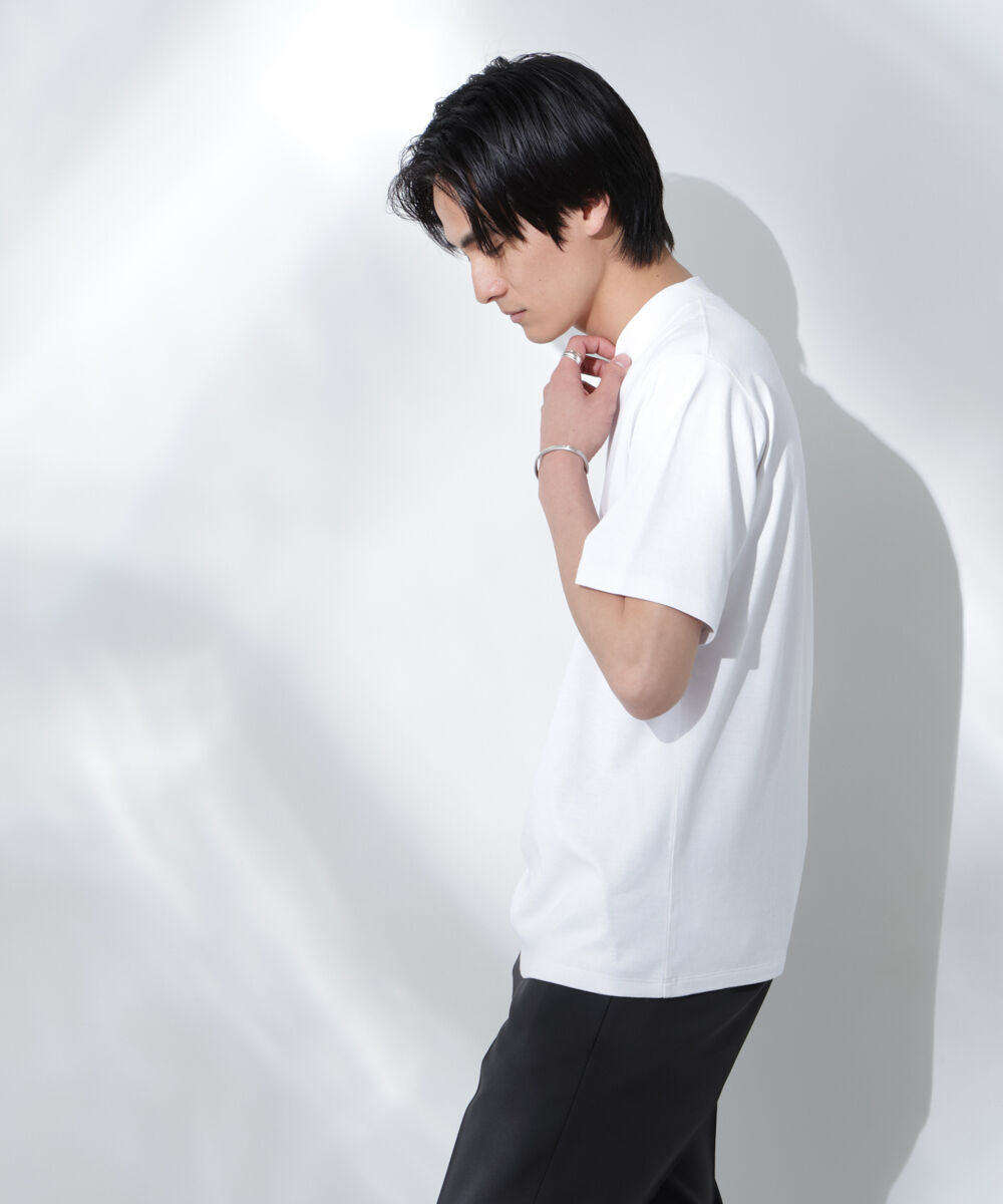 nano･universe「Anti Soaked(R)  汗染み防止 モックネックレギュラーシルエットTシャツ」|Tシャツ・カットソー|