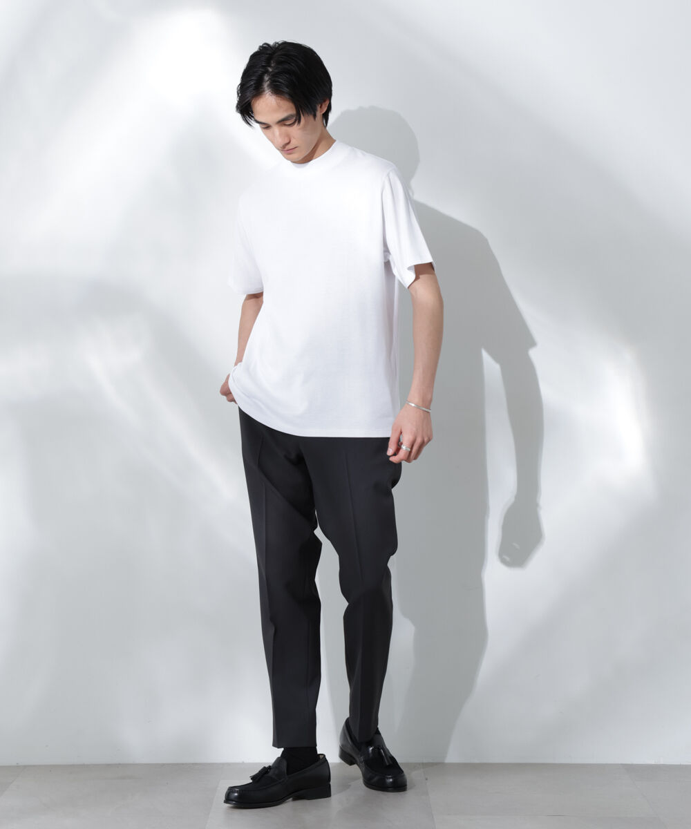 nano･universe「Anti Soaked(R)  汗染み防止 モックネックレギュラーシルエットTシャツ」|Tシャツ・カットソー|