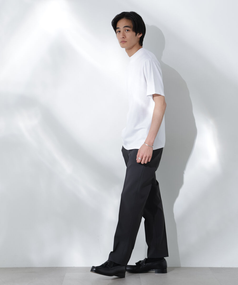 nano･universe「Anti Soaked(R)  汗染み防止 モックネックレギュラーシルエットTシャツ」|Tシャツ・カットソー|