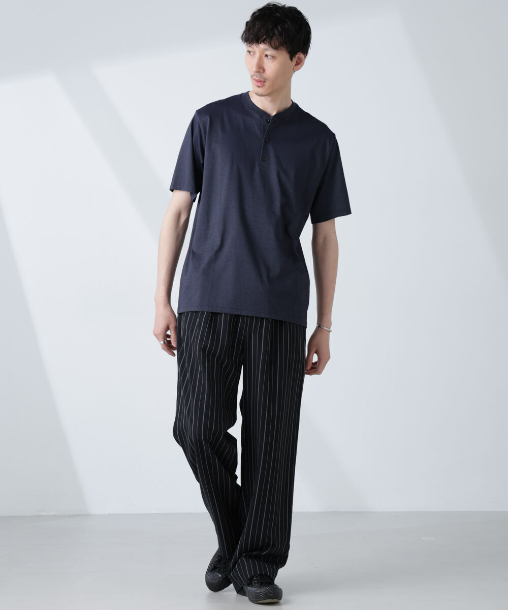 nano･universe「ソラーロライトストレッチヘンリーネックTシャツ（セットアップ可）」|Tシャツ・カットソー|