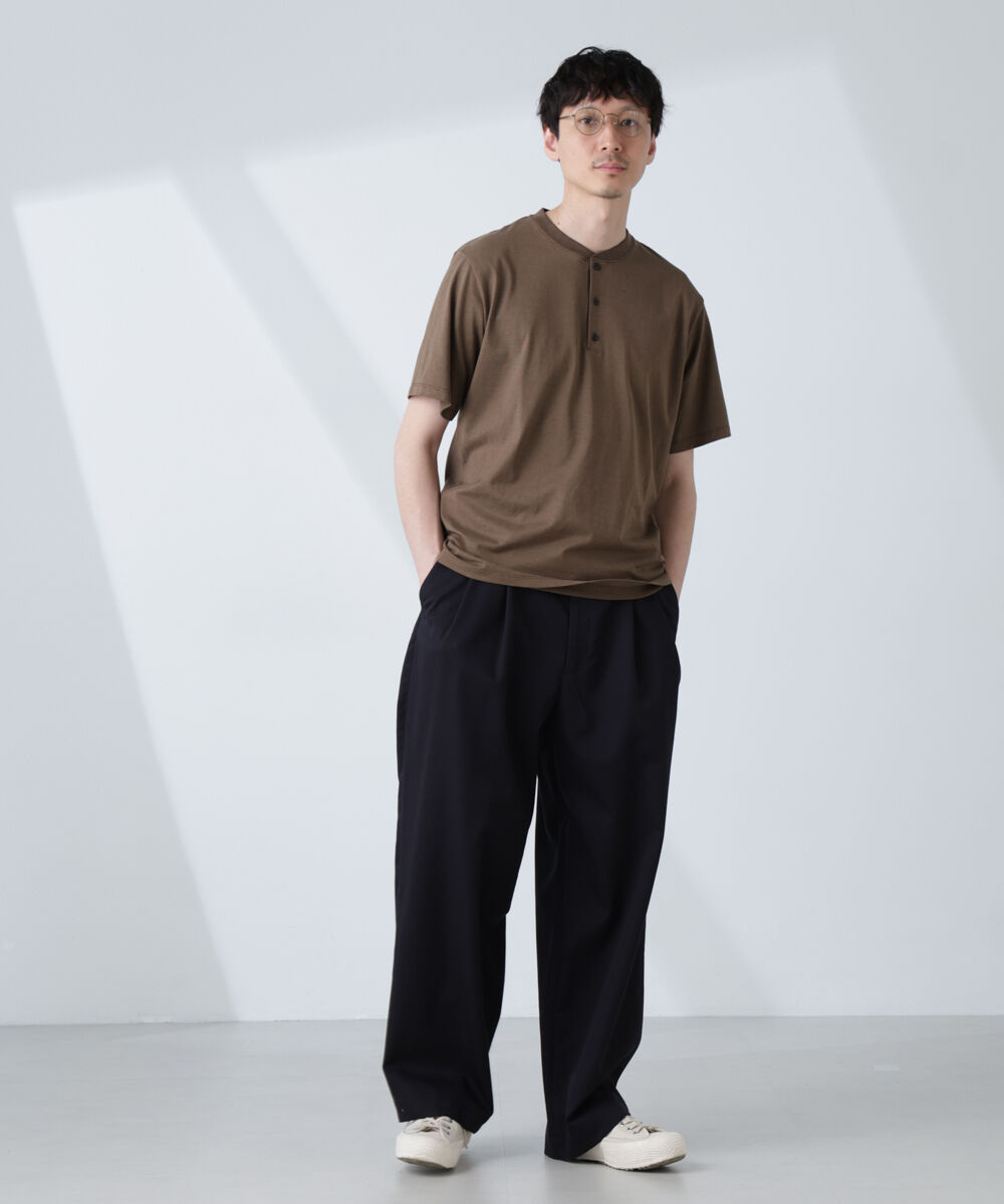 nano･universe「ソラーロライトストレッチヘンリーネックTシャツ（セットアップ可）」|Tシャツ・カットソー|