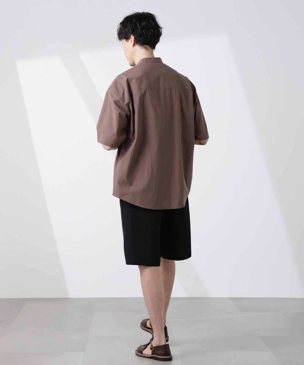 nano･universe「「大人のワイドシャツ」バンドカラー 半袖」|シャツ・ブラウス|