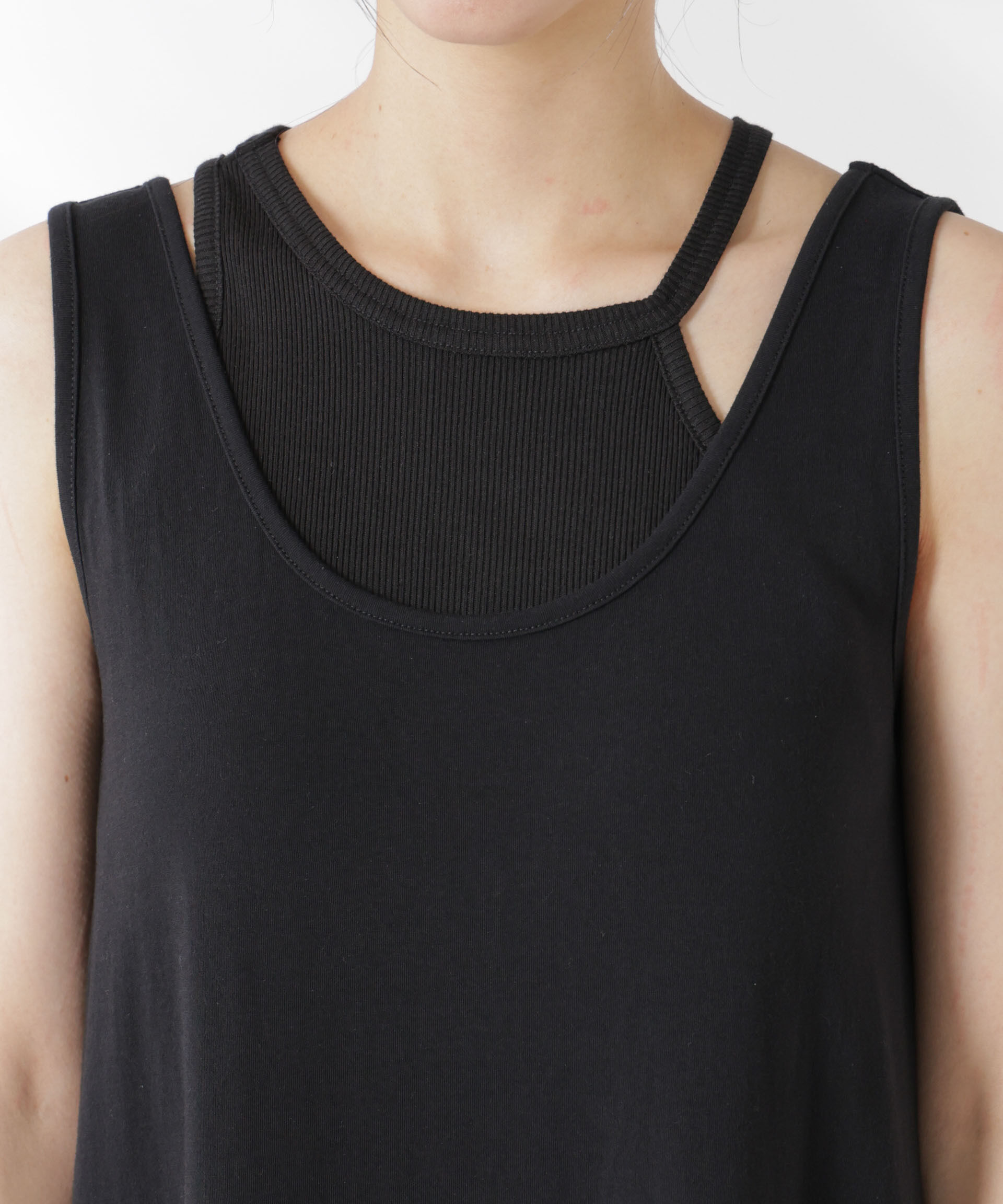 nano･universe「カップ付きアシメタンクレイヤードワンピース」|ワンピース|