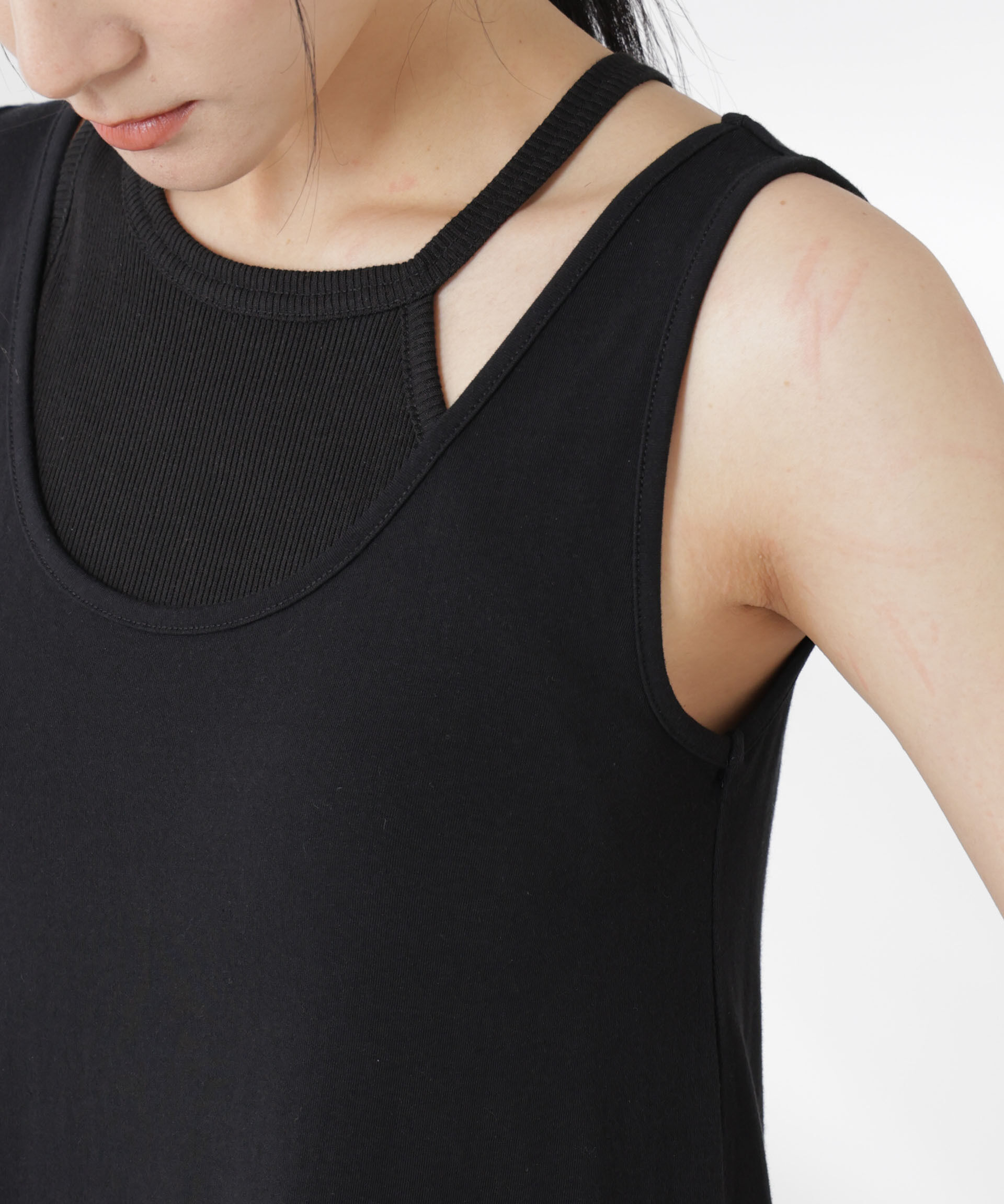 nano･universe「カップ付きアシメタンクレイヤードワンピース」|ワンピース|