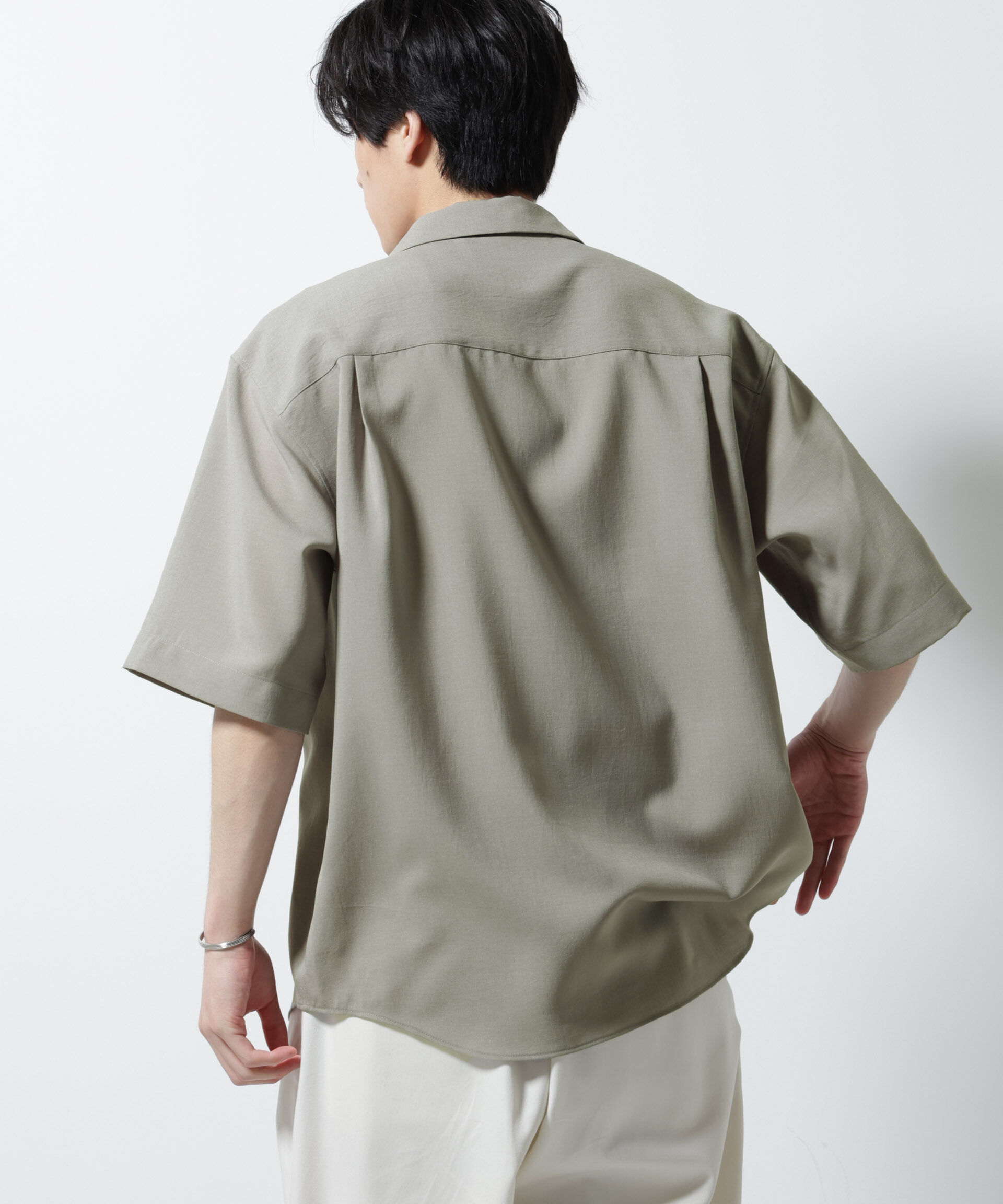 nano･universe「メランジドライオープンカラーシャツ（セットアップ可）」|シャツ・ブラウス|