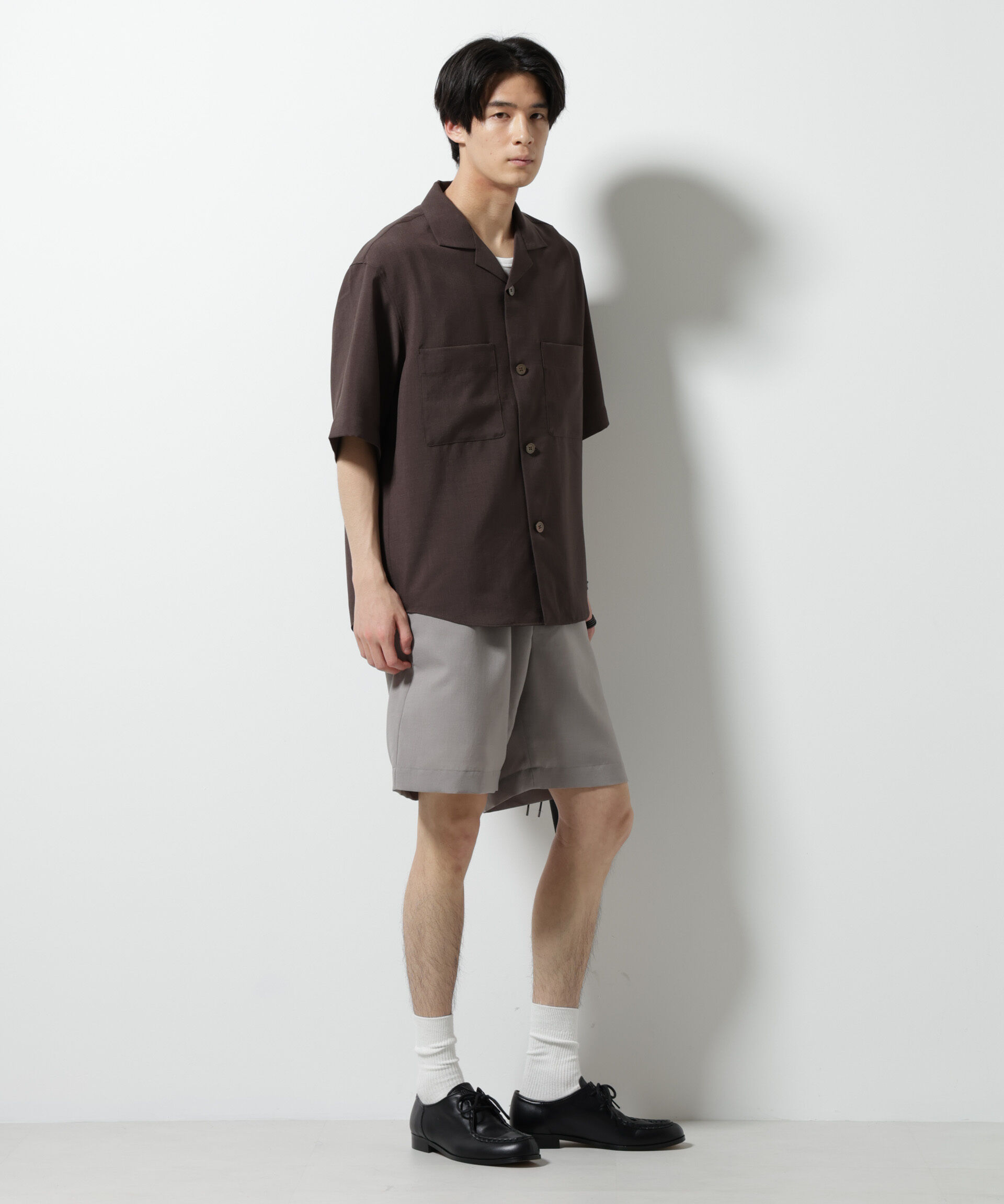 nano･universe「メランジドライオープンカラーシャツ（セットアップ可）」|シャツ・ブラウス|