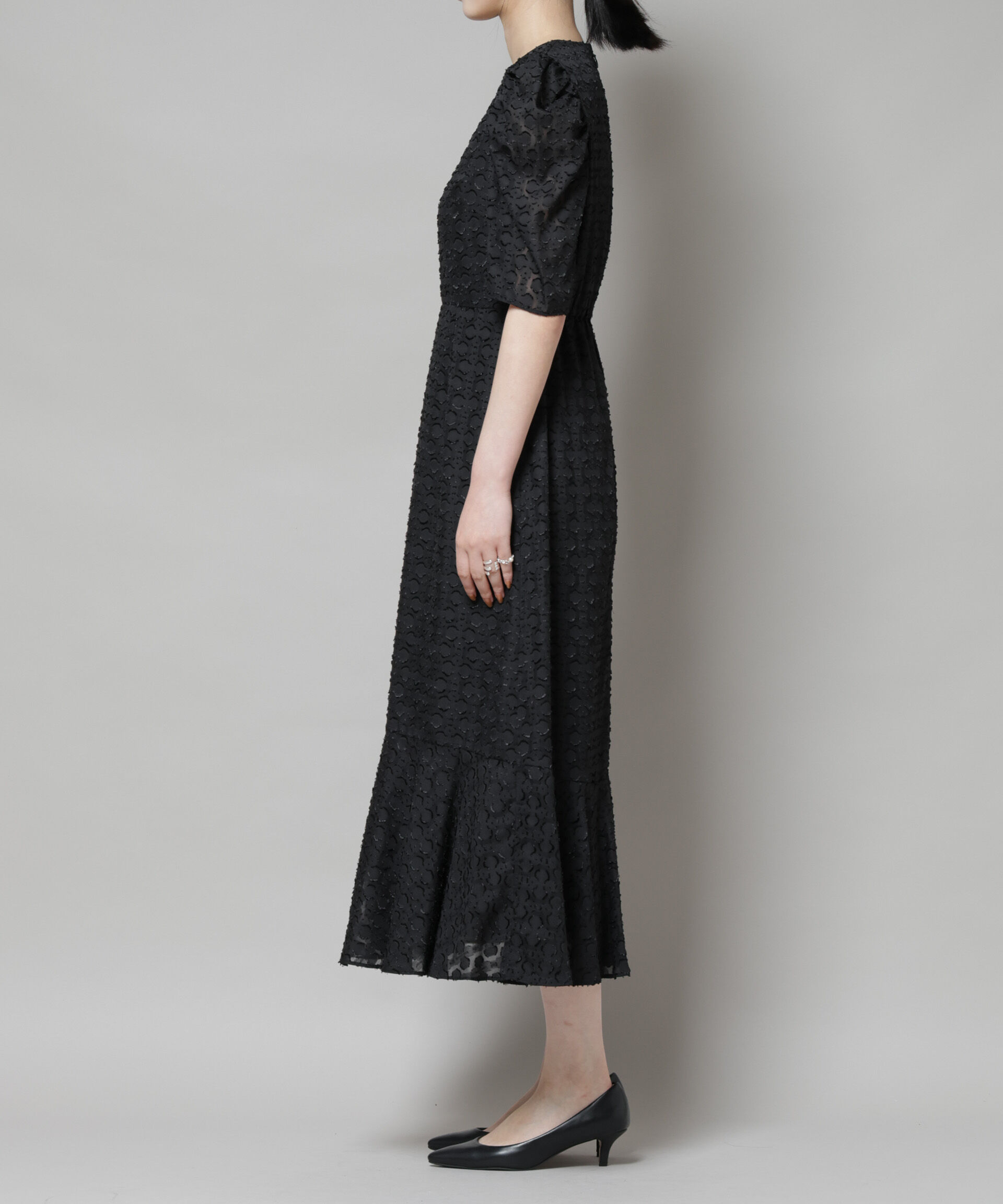 nano･universe「troisieme chaco/カットジャガードワンピース」|ワンピース|