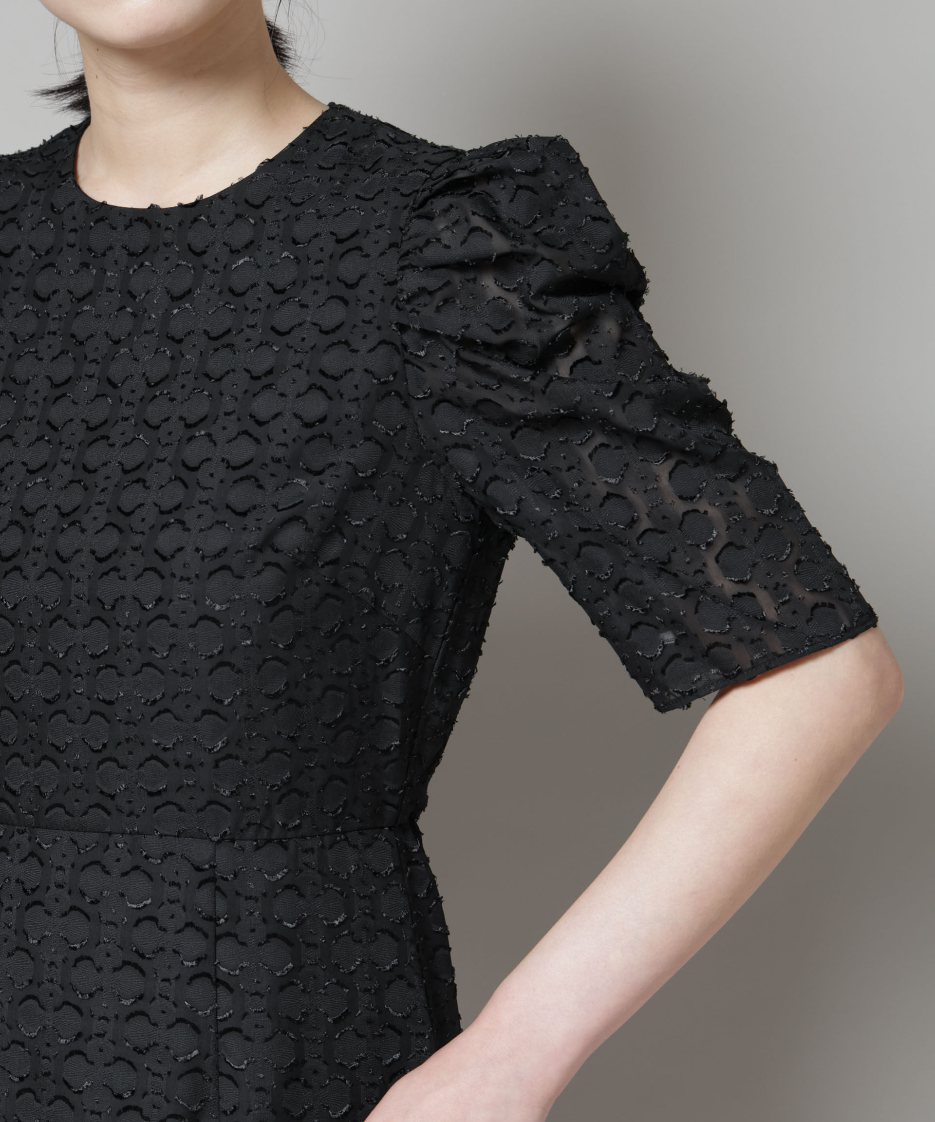 nano･universe「troisieme chaco/カットジャガードワンピース」|ワンピース|