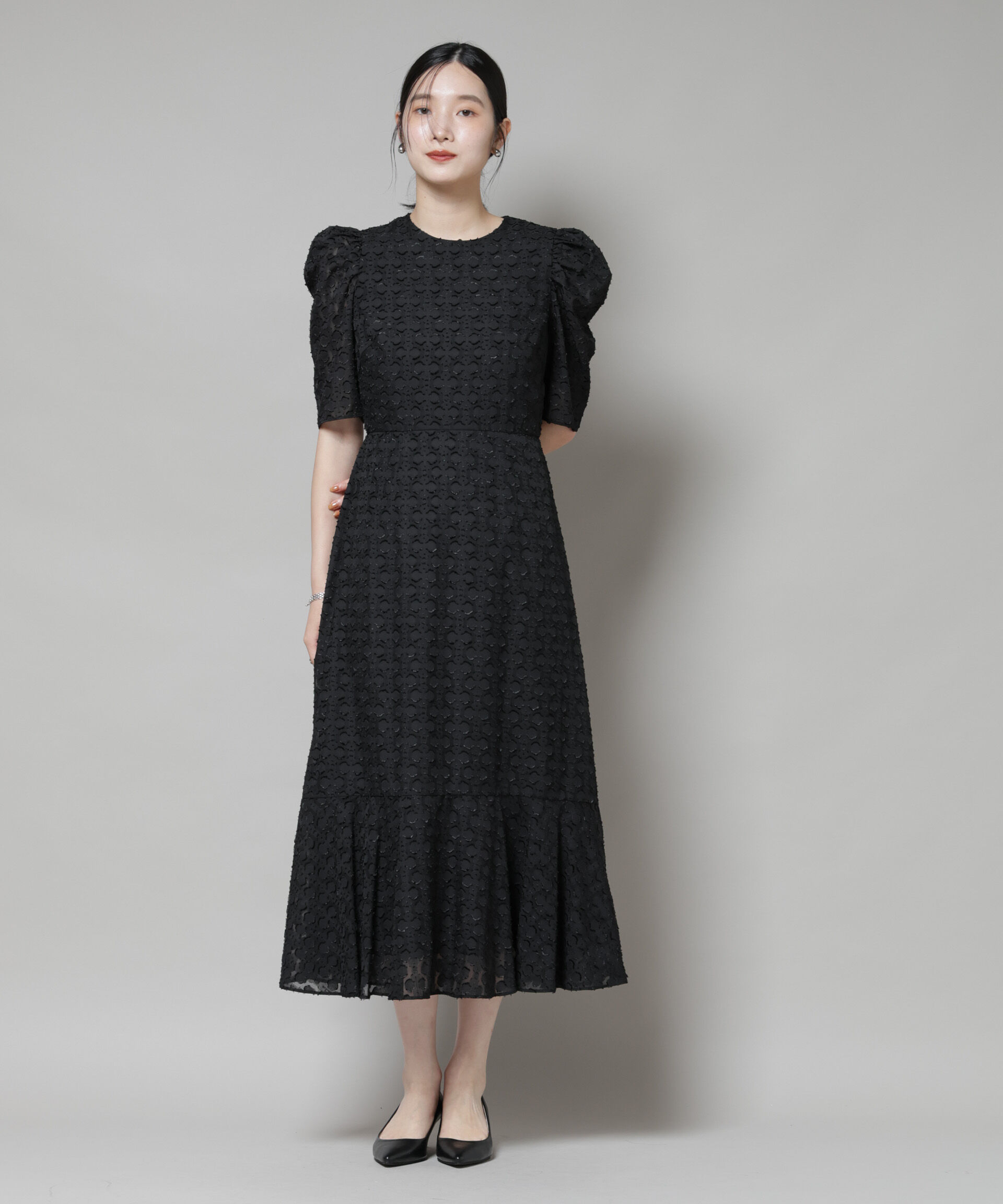 nano･universe「troisieme chaco/カットジャガードワンピース」|ワンピース|