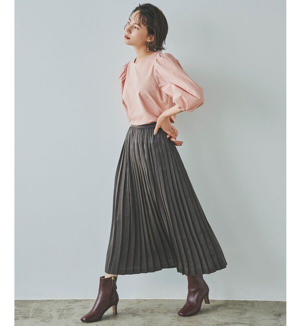 組曲「【洗える】サテンピーチプリーツスカート（KG26）」|スカート|