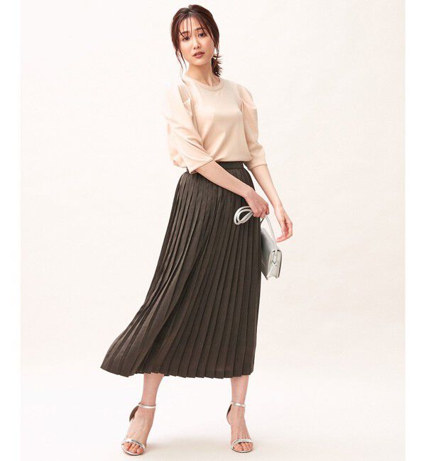 組曲「【洗える】サテンピーチプリーツスカート（KG26）」|スカート|