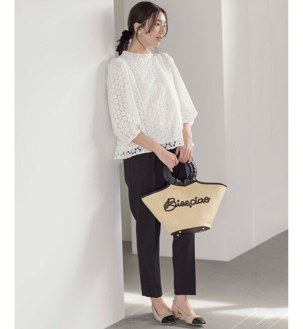 組曲「【WEB限定】フラワーレース ペプラムトップス」|Tシャツ・カットソー|